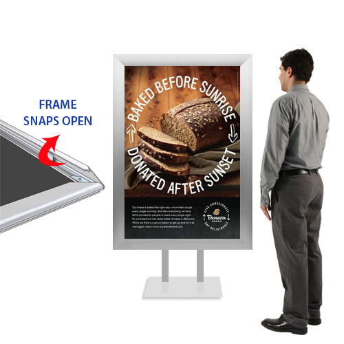 36x42 Double Pole Floor Stand Sign Holder | 2.5