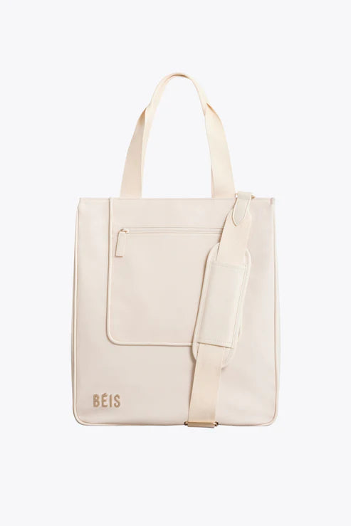 The North To South Tote Bag in Beige - Stylish & Spacious Canvas Tote for Women, Perfect for Work, Travel, and Everyday Use