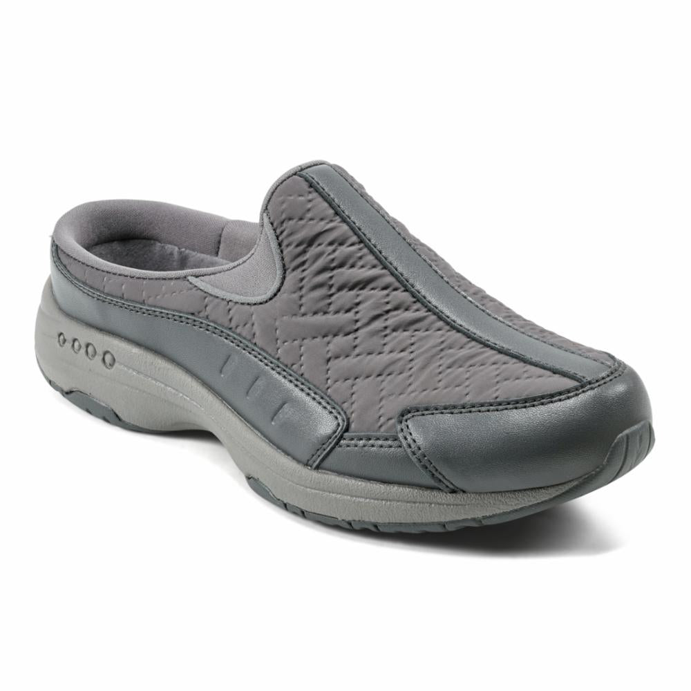 Easy Spirit Women's Ttime683 Grey Walking Shoes - Comfortable Slip-On Sneakers for Women with Arch Support | Perfect for Walking, Travel & Everyday Wear