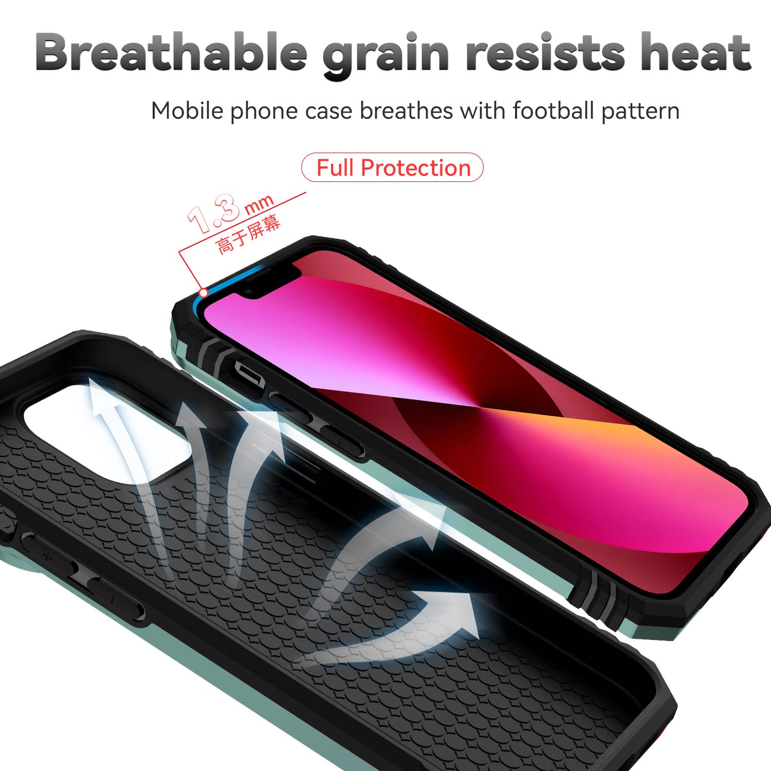 Hitaoyou iPhone 13 Case with Camera Cover & Kickstand - Military Grade Shockproof Heavy Duty Protective Magnetic Phone Cover for iPhone 13 (Green) - Perfect for Outdoor Activities, Travel and Daily Protection