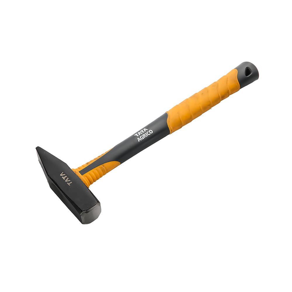 TATA Agrico Machinist Hammer with Fiber Glass Handle - 500gm | Shot Blasted & Painted for Durability | Perfect for Metalworking, Woodworking & DIY Projects