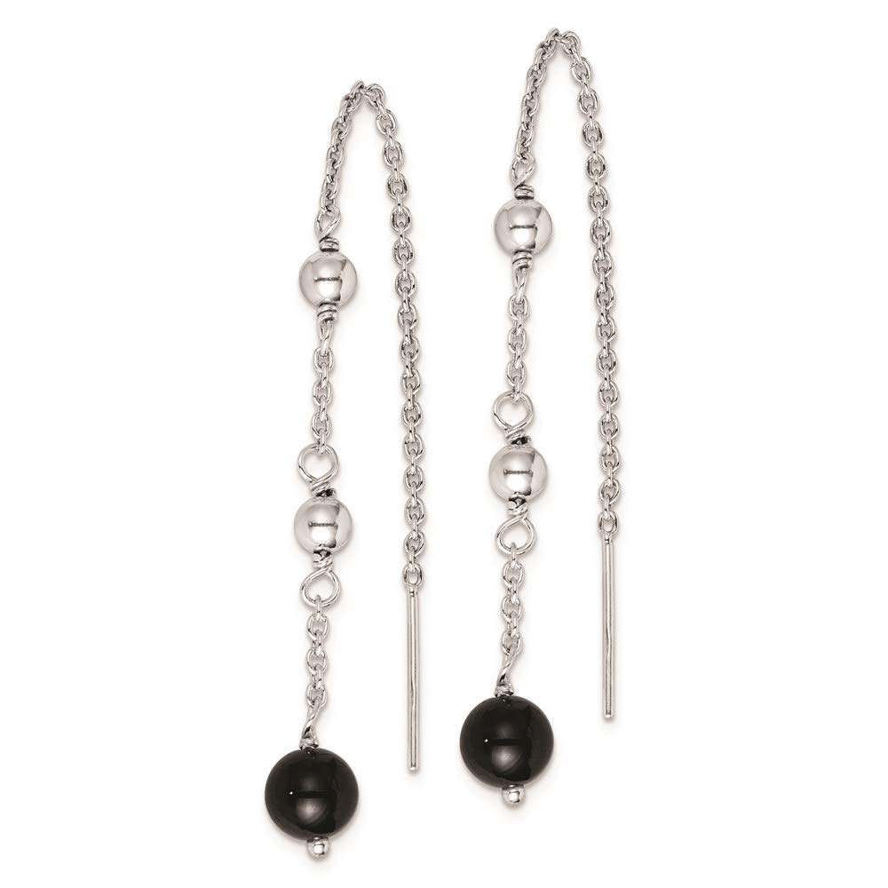 925 Sterling Silver Black Onyx Dangle Earrings for Women | Elegant Fine Jewelry Gift for Her | Perfect for Parties, Weddings & Special Occasions