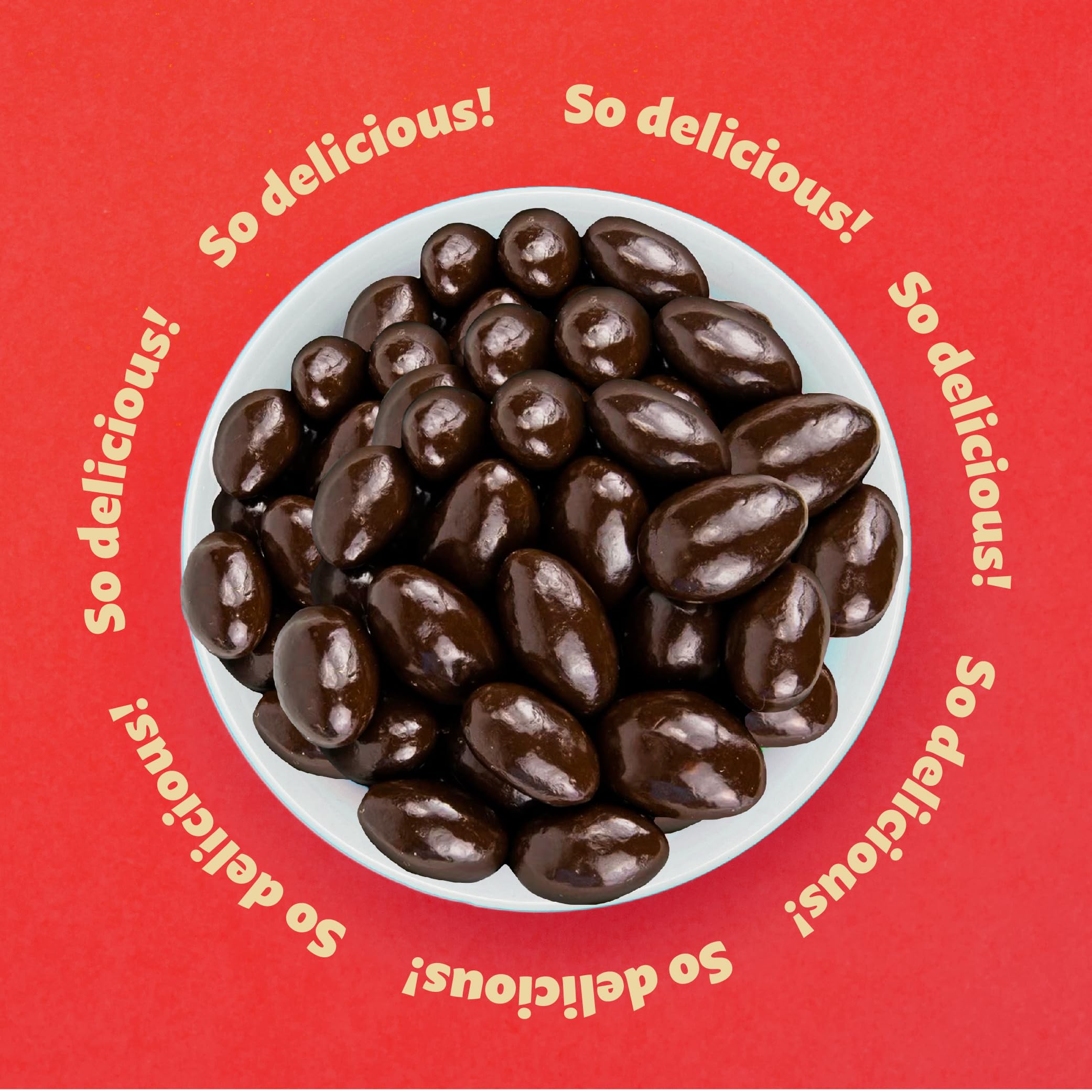 Premium Dark Chocolate Covered Almonds - 2lb Bulk Bag | Healthy Snacks for Office, Parties & Gifting | Kosher, Vegan-Friendly Treats