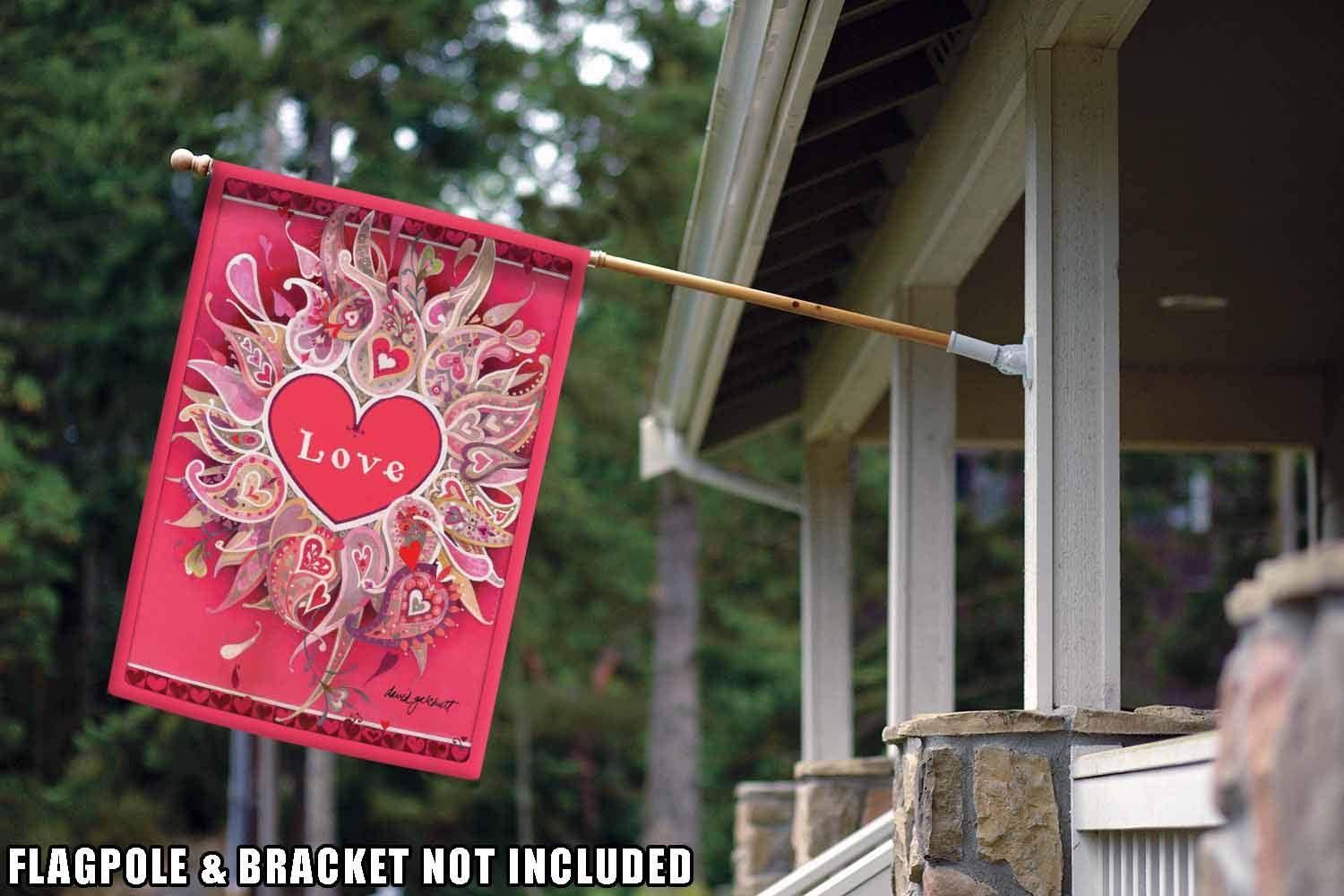 Toland Home Garden 109952 Love Petals Valentine Flag - 28x40 Inch Double Sided Outdoor Garden Flag for Valentine's Day Decorations | Perfect for Yard, Porch, and House Decor