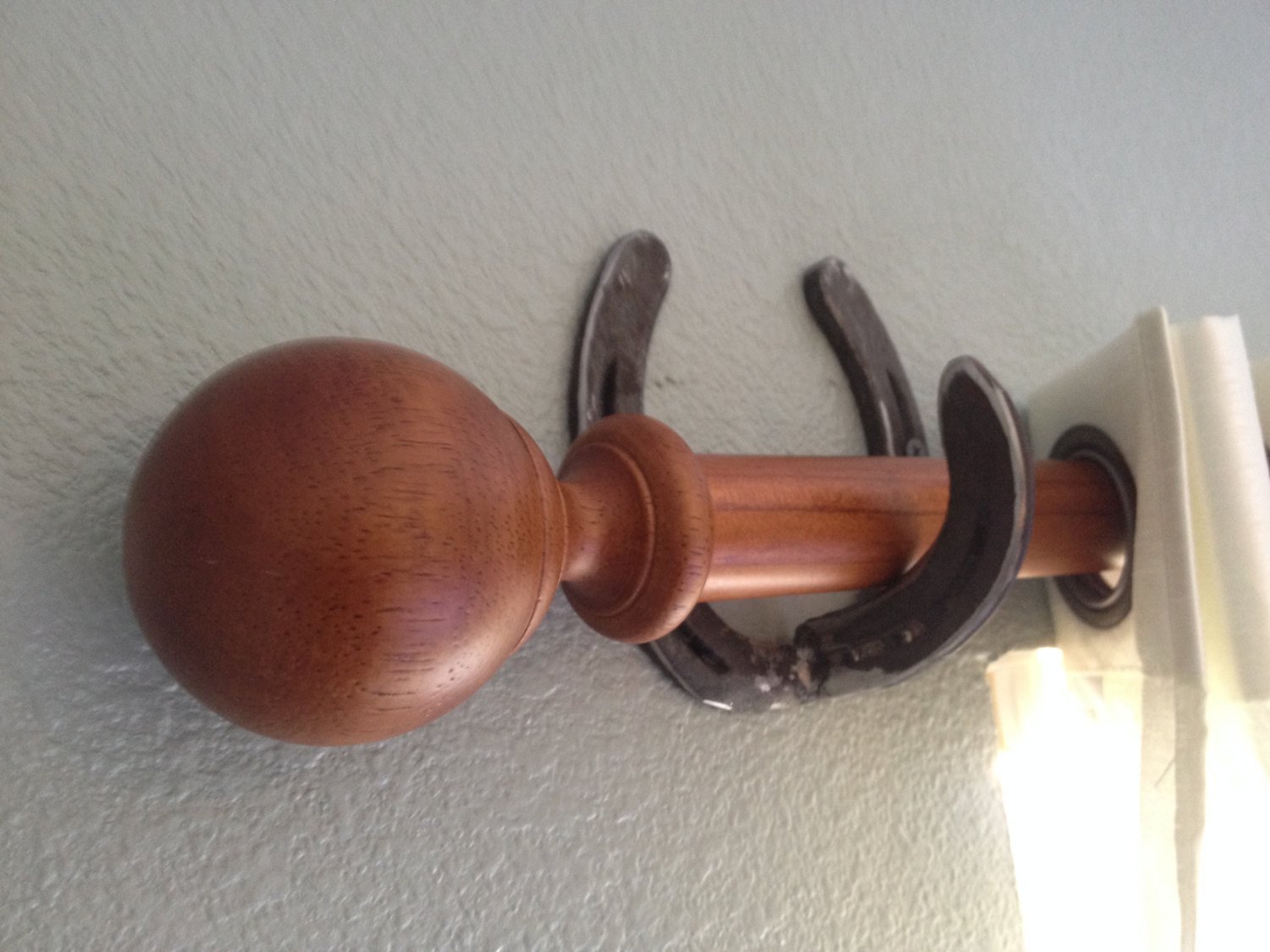 Rustic Horseshoe Curtain Rod Holders & Tie Backs - Natural Metal Window & Sliding Door Hangers - Perfect for Farmhouse, Cabin & Rustic Home Decor