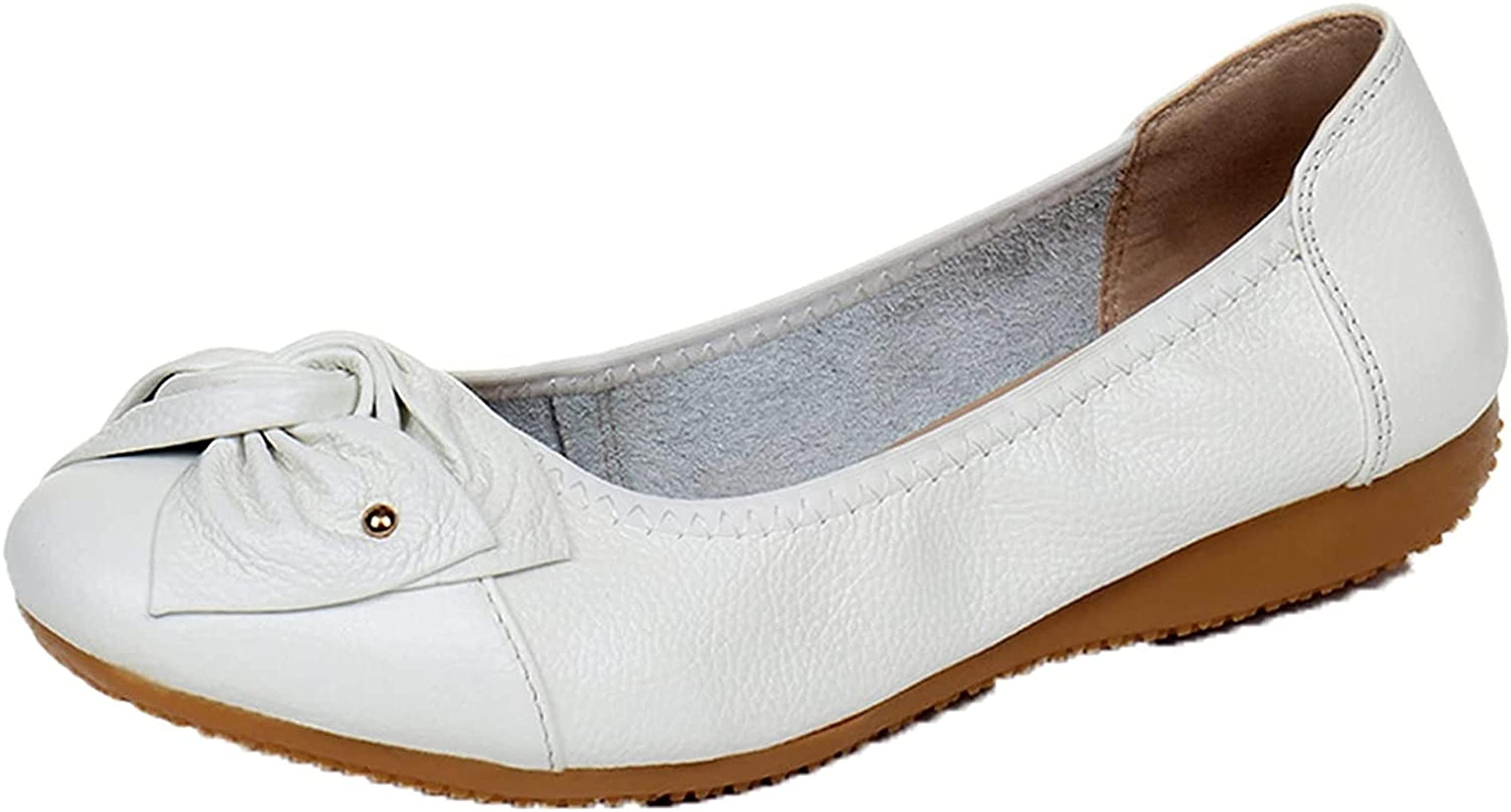 PXHBHP Women's Comfortable Flat Shoes - Soft Leather Casual Loafers & Lightweight Driving Shoes for Women | Perfect for Work, Travel & Everyday Wear
