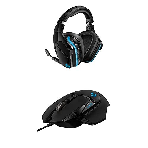 Logitech G935 Wireless Gaming Headset & G502 Hero Gaming Mouse Combo - Black | PC, PS4, Xbox, Nintendo Switch | Immersive Sound & Precision Control for Gaming & Streaming