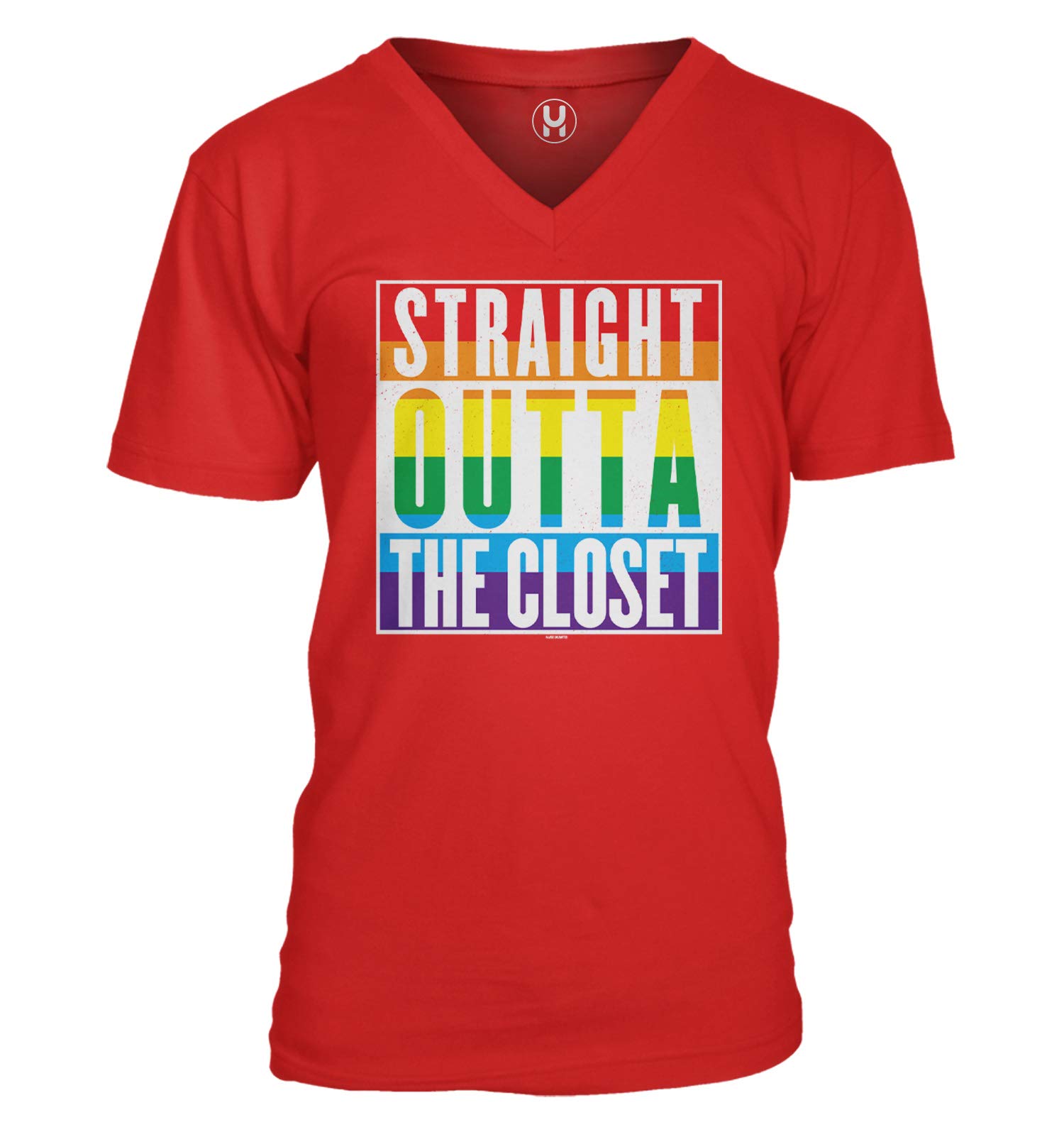 Haase Unlimited Straight Outta The Closet - Gay Pride Unisex V-Neck T-Shirt | LGBTQ+ Pride Apparel for Men & Women | Perfect for Pride Parades, Festivals & Everyday Wear