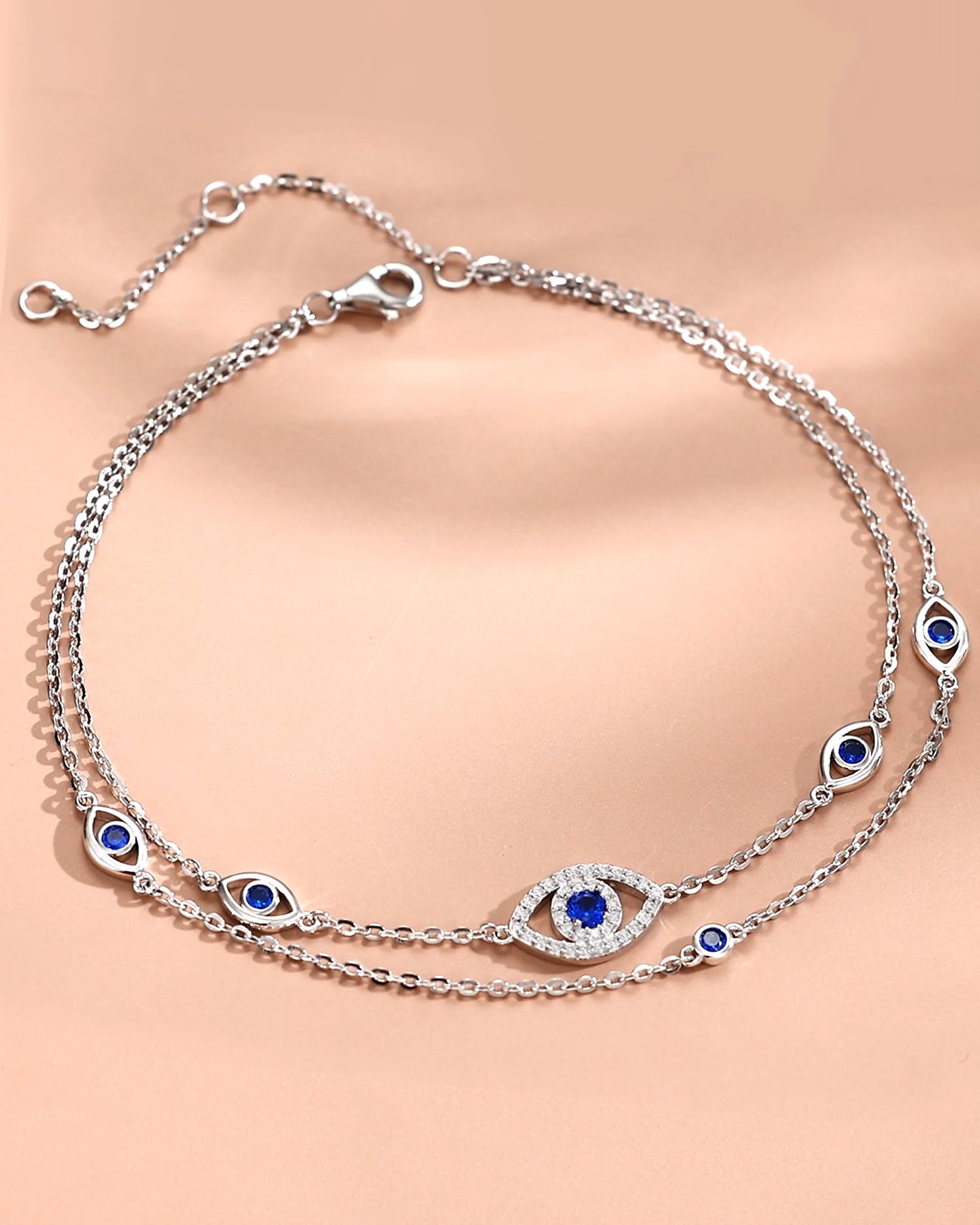 FANCIME 925 Sterling Silver Adjustable Anklet Bracelet for Women - Layered Chain Ankle Jewelry, Perfect Beach Accessory & Gift for Her - Ideal for Summer Vacations, Weddings, and Casual Outings