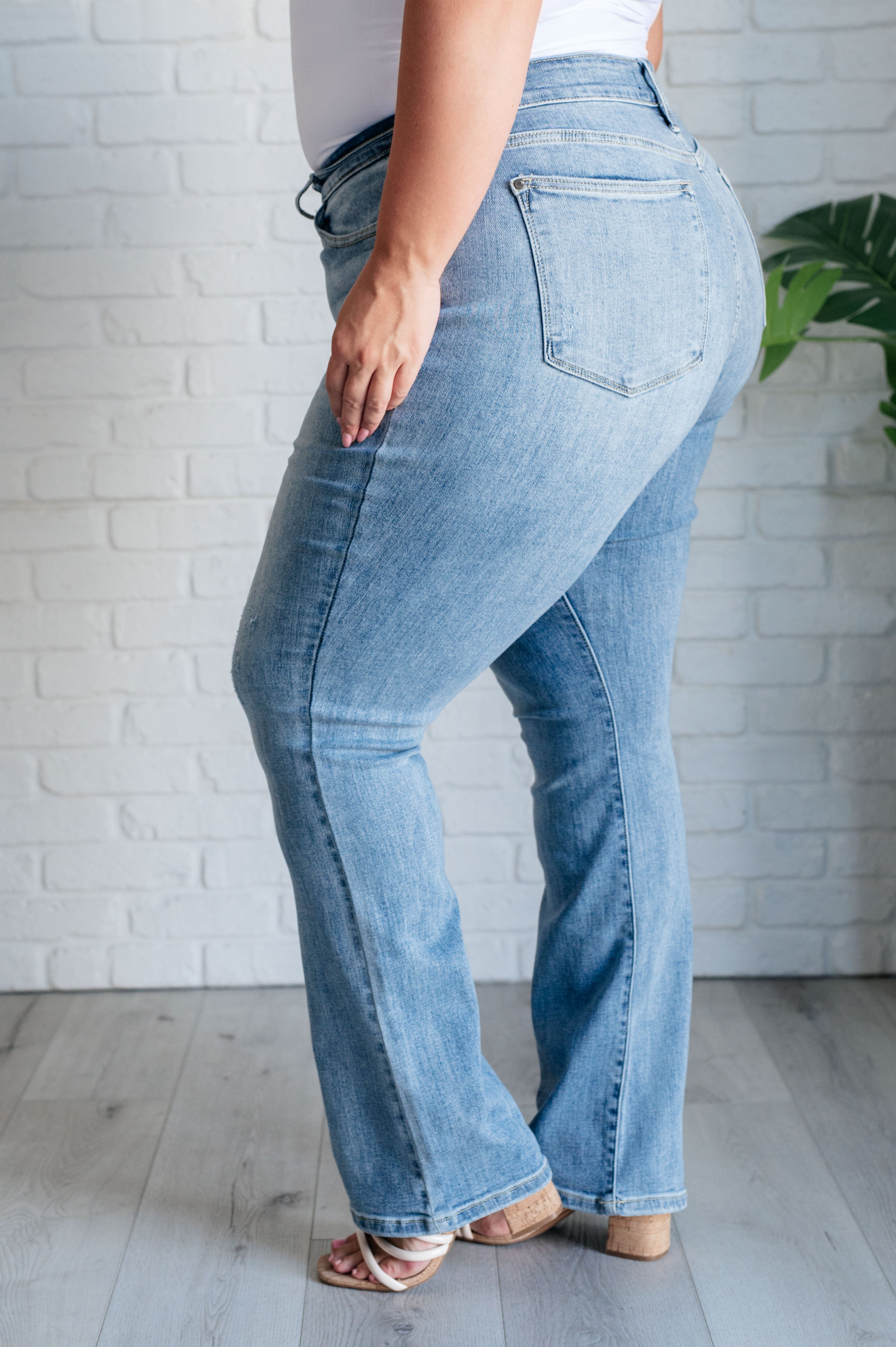 Alana Mid Rise Bootcut Jeans for Women - Classic Clean Denim Pants for Casual & Office Wear | Comfortable Stretch Fit for Everyday Style