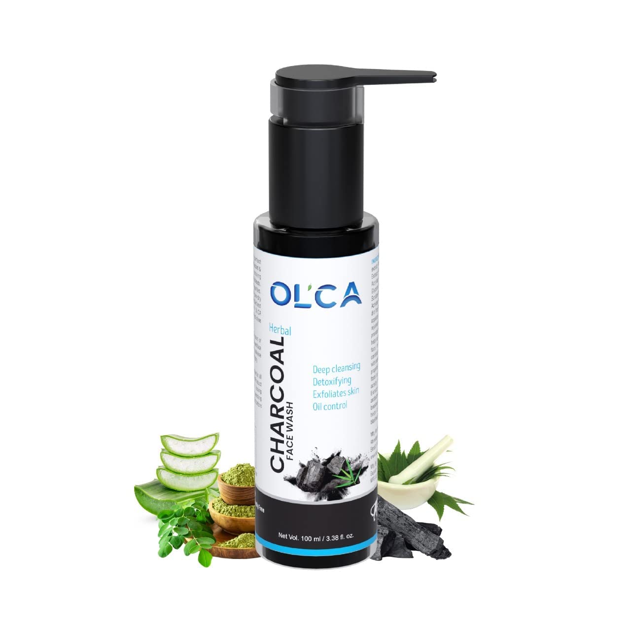 OLCA Charcoal Face Wash - Deep Cleansing & Oil Control for Acne-Prone Skin