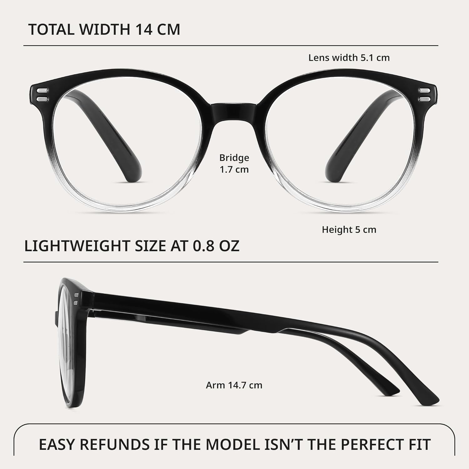 Blue Light Reading Glasses for Women & Men - Computer & Office Use