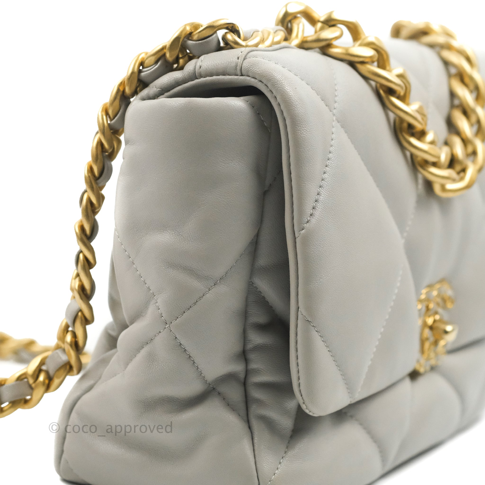 Chanel 19 Medium Grey Mixed Hardware Flap Bag - Luxury Designer Handbag for Women | Perfect for Work, Evening Events & Everyday Use