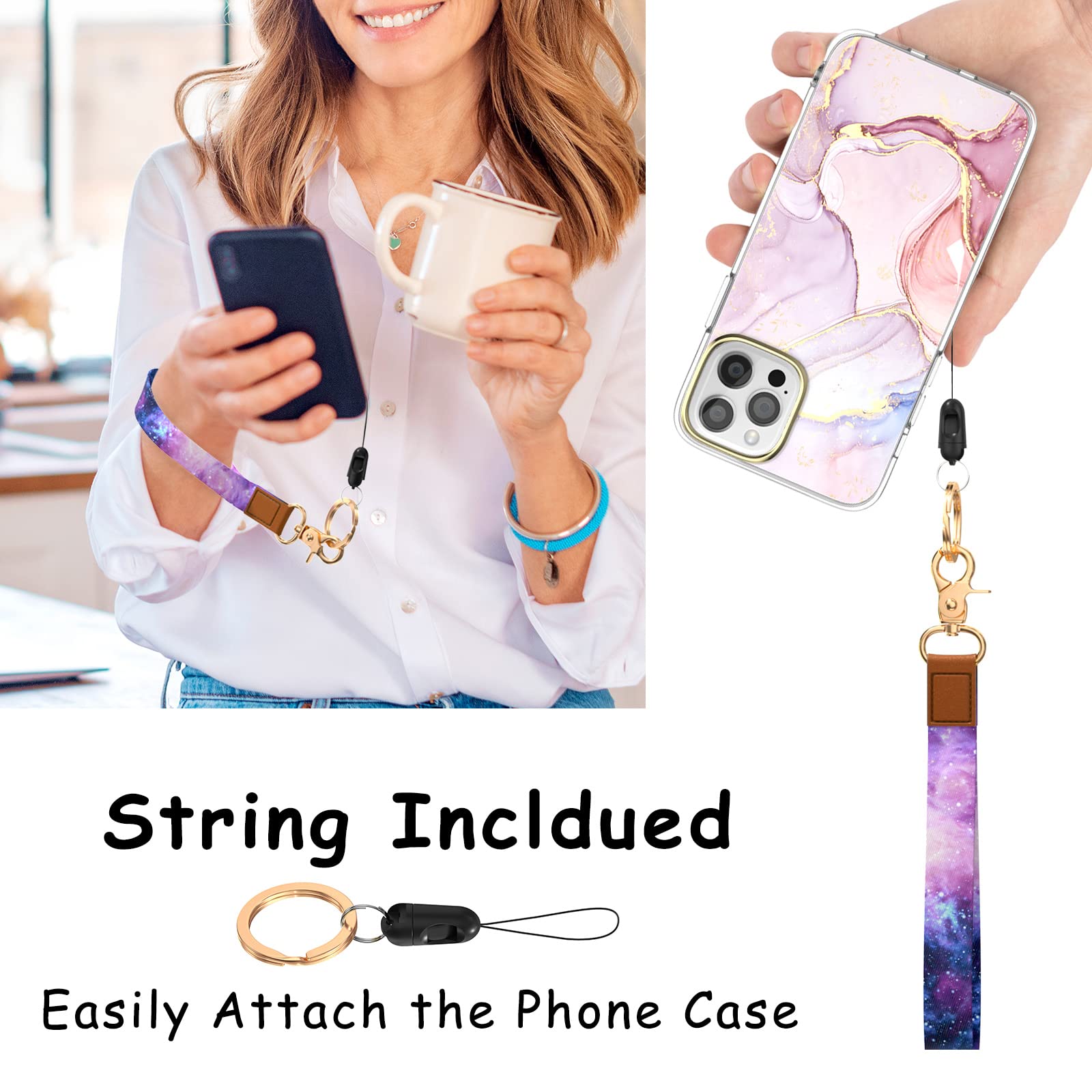 Cute Wrist Lanyard Keychain for Women & Men - Adjustable Wristlet Strap Holder for Car Keys, ID Badges, Cards, Wallet & Phone - Perfect for Work, Travel, Gym & Outdoor Activities