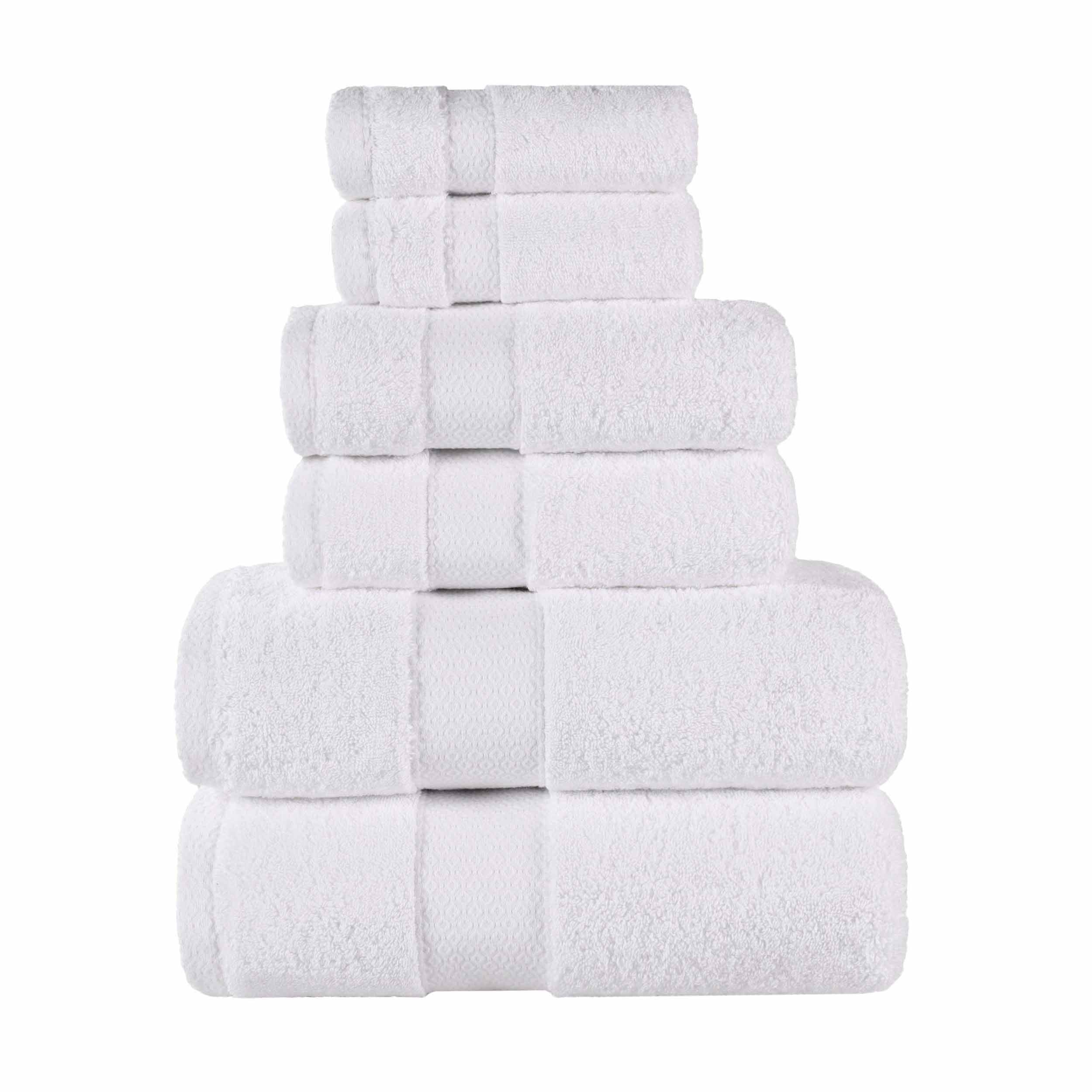 Premium 6-Piece Giza Cotton Dobby Towel Set - Ultra Absorbent, Egyptian Made - Perfect for Bathroom, Spa & Luxury Home Use