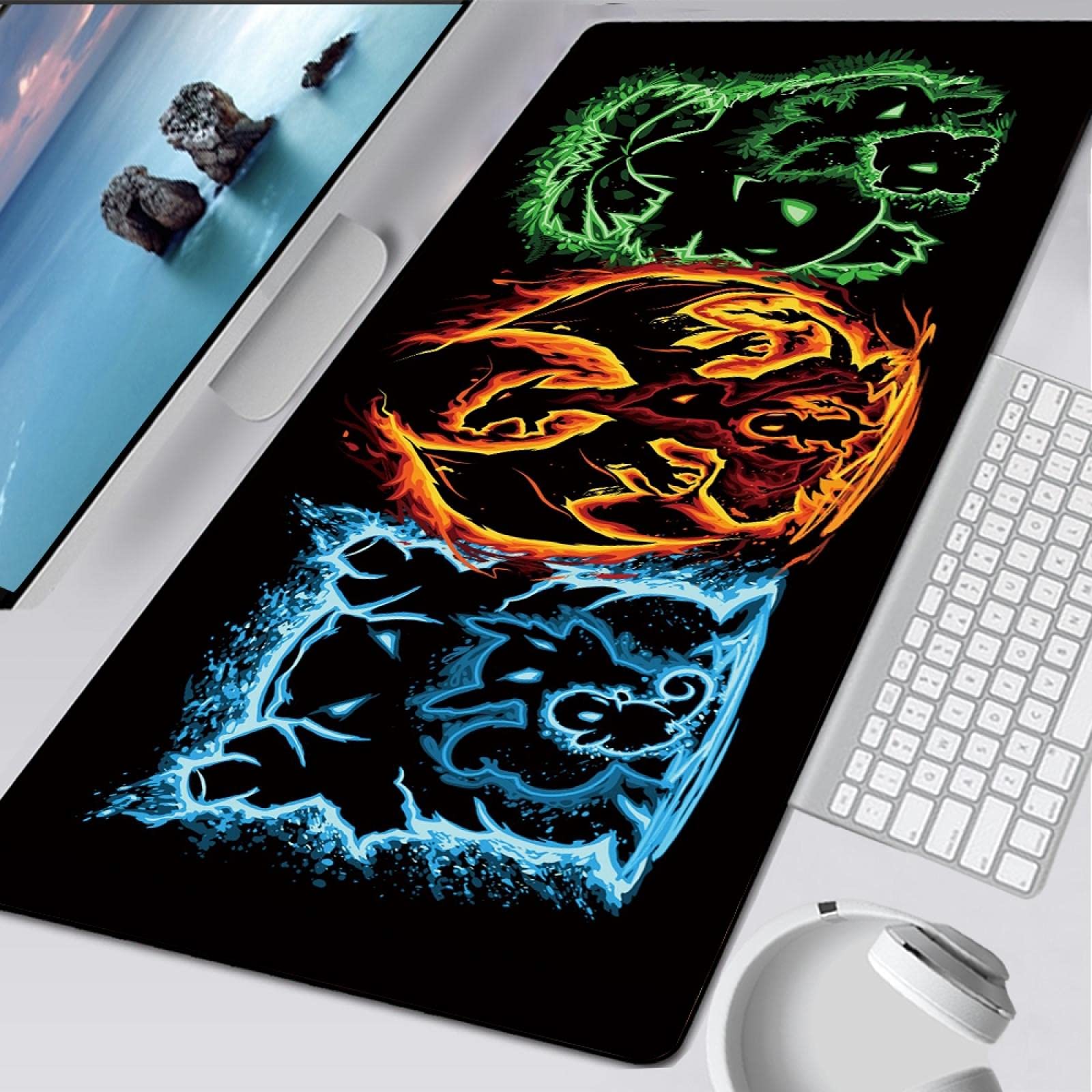 Glorious 3XL Gaming Mouse Pad (47x23.6 Inch) - Extra Large Extended Desk Mat with Anti-Fray Stitched Edges, Non-Slip Rubber Base & Cute Cartoon Character Design - Perfect for PC Gaming Setup, Office Work & Home Computer Use