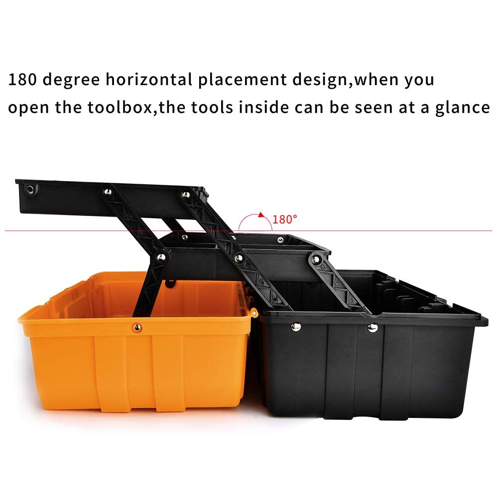 17-Inch 3-Layer Plastic Storage Box - Multipurpose Organizer for Tools, Sewing, Art Crafts & Cosmetics | Portable with Handle | Perfect for Home, Office, Workshop & Travel Storage Solutions
