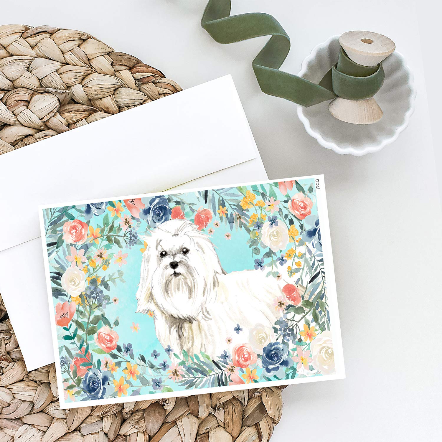 Premium Maltese Greeting Cards Set - 8 Blank A7 Note Cards (5x7 inches) with Envelopes for Birthdays, Thank You Notes & Special Occasions | Whimsical Dog-Themed Stationery