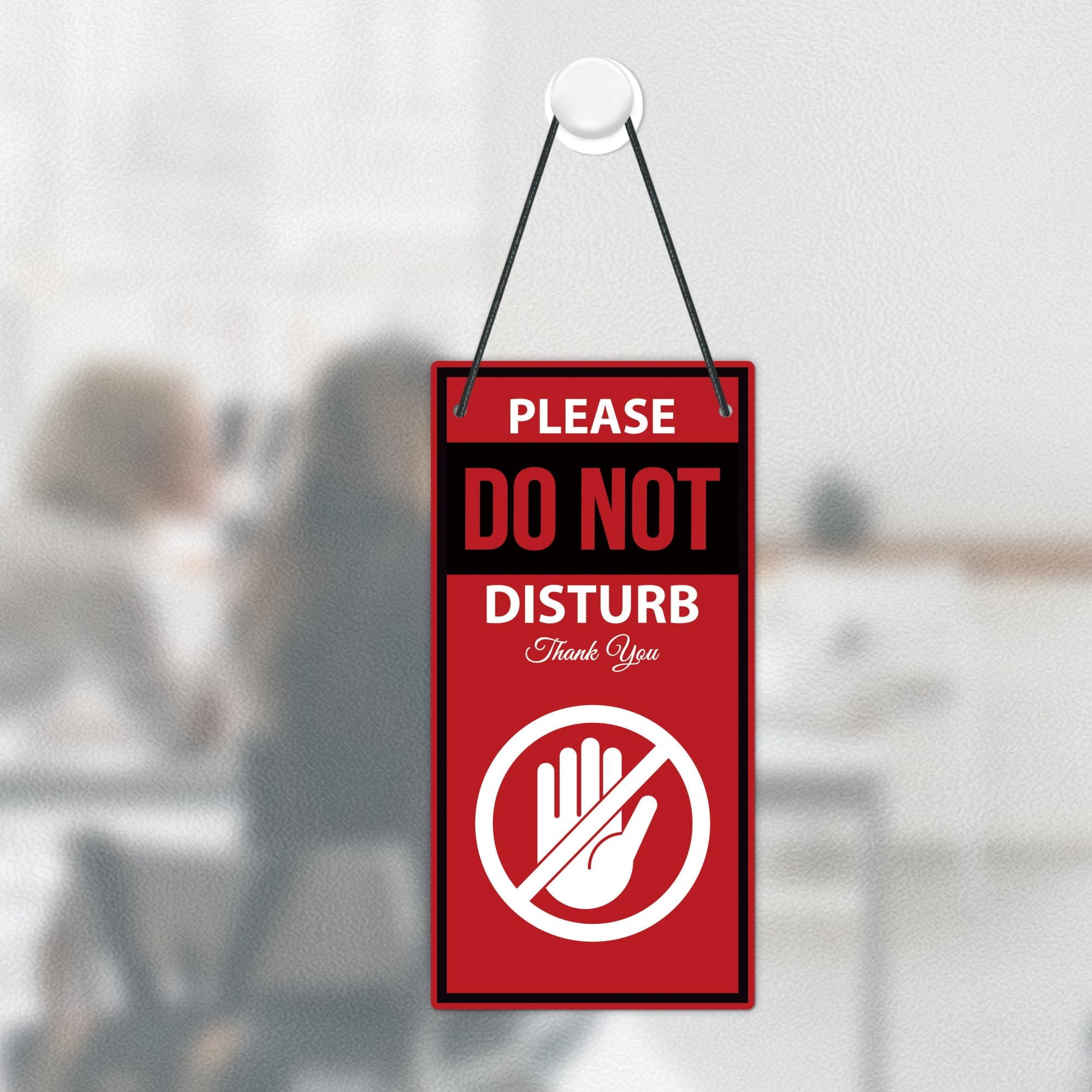 Double Sided Reversible Do Not Disturb Sign for Office Door - 10x5 Inches PVC Door Hanger for Therapists, Clinics & Treatment Rooms - Welcome Please Knock Sign for Privacy & Professional Spaces