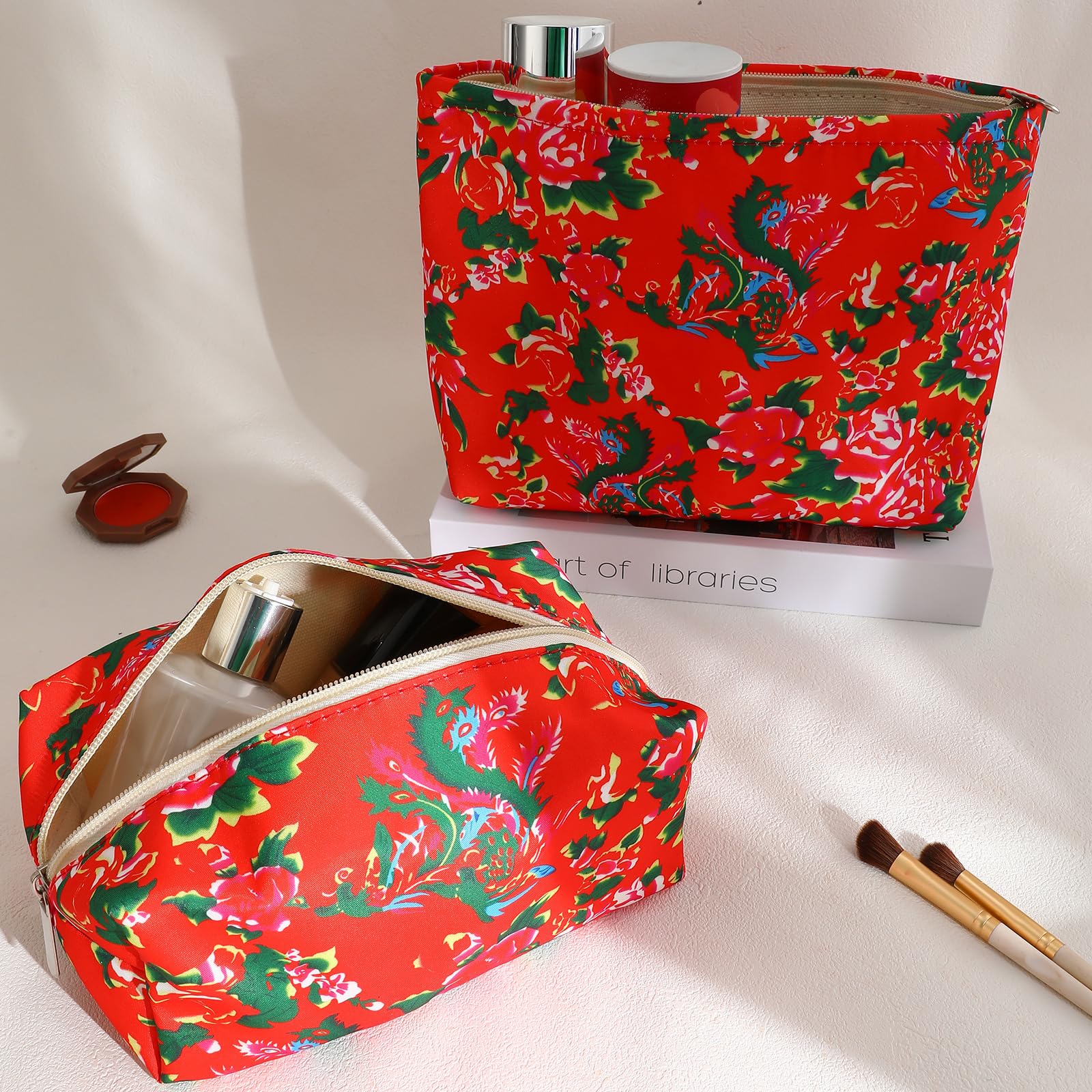 LYDZTION Large Makeup Bag for Women - Waterproof Cosmetic Organizer with Pencil Case, Travel Toiletry Storage Bag for Brushes & Essentials | Perfect for Travel, Home & Daily Use