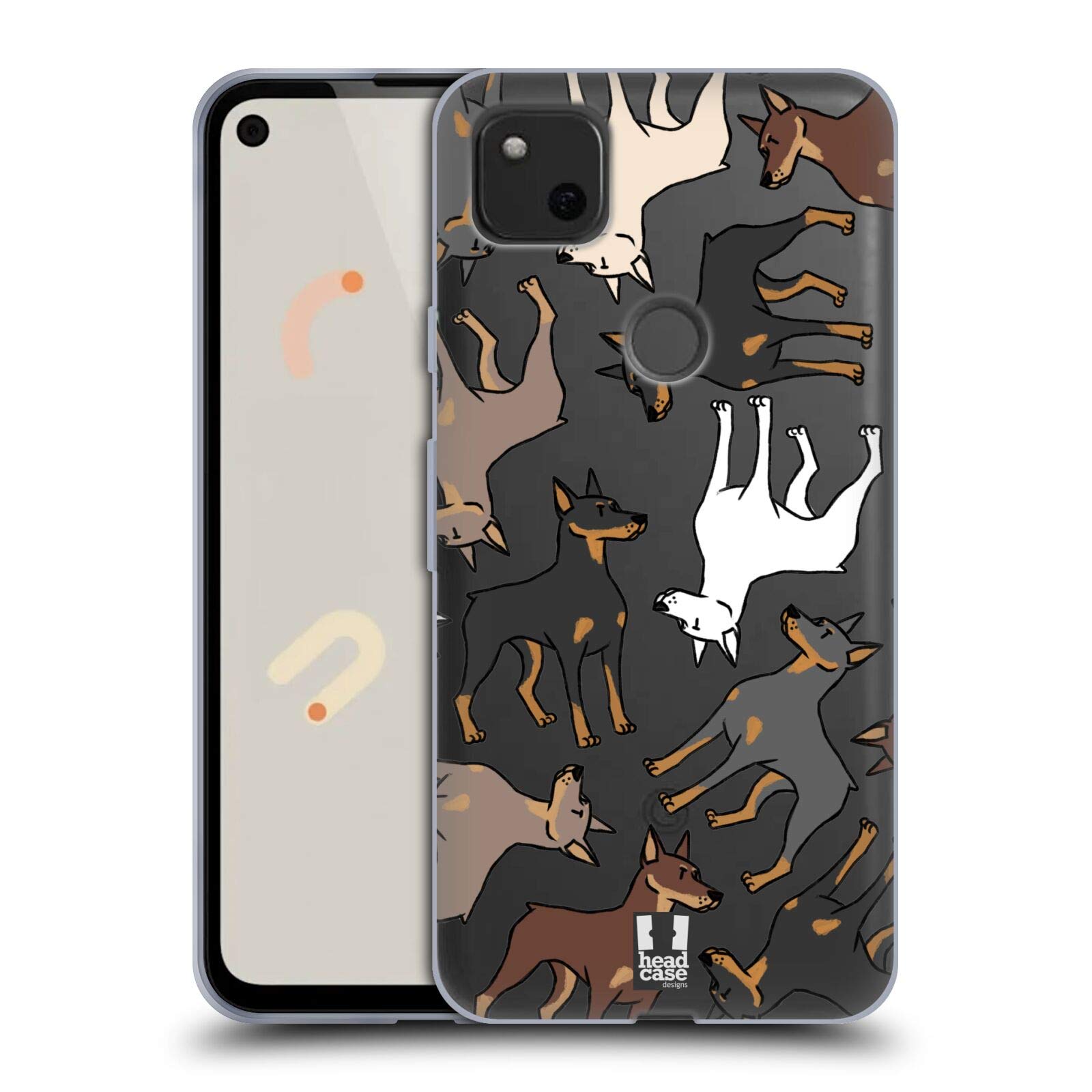 Doberman Dog Case for Google Pixel 4a - Soft Gel Cover with Matching Wallpaper for Pet Lovers