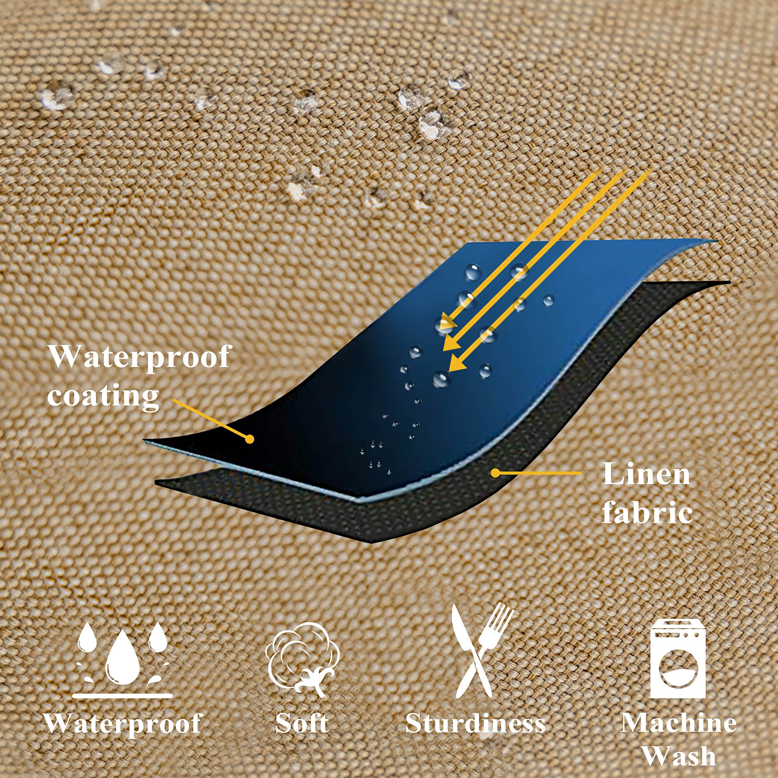 Premium Outdoor Waterproof Throw Pillow Covers Set of 4 - 18x18 Inch (45x45cm) - Durable Linen Fabric for Patio, Garden & Poolside Decor - Perfect for Outdoor Furniture, Porch Seating & Backyard Relaxation