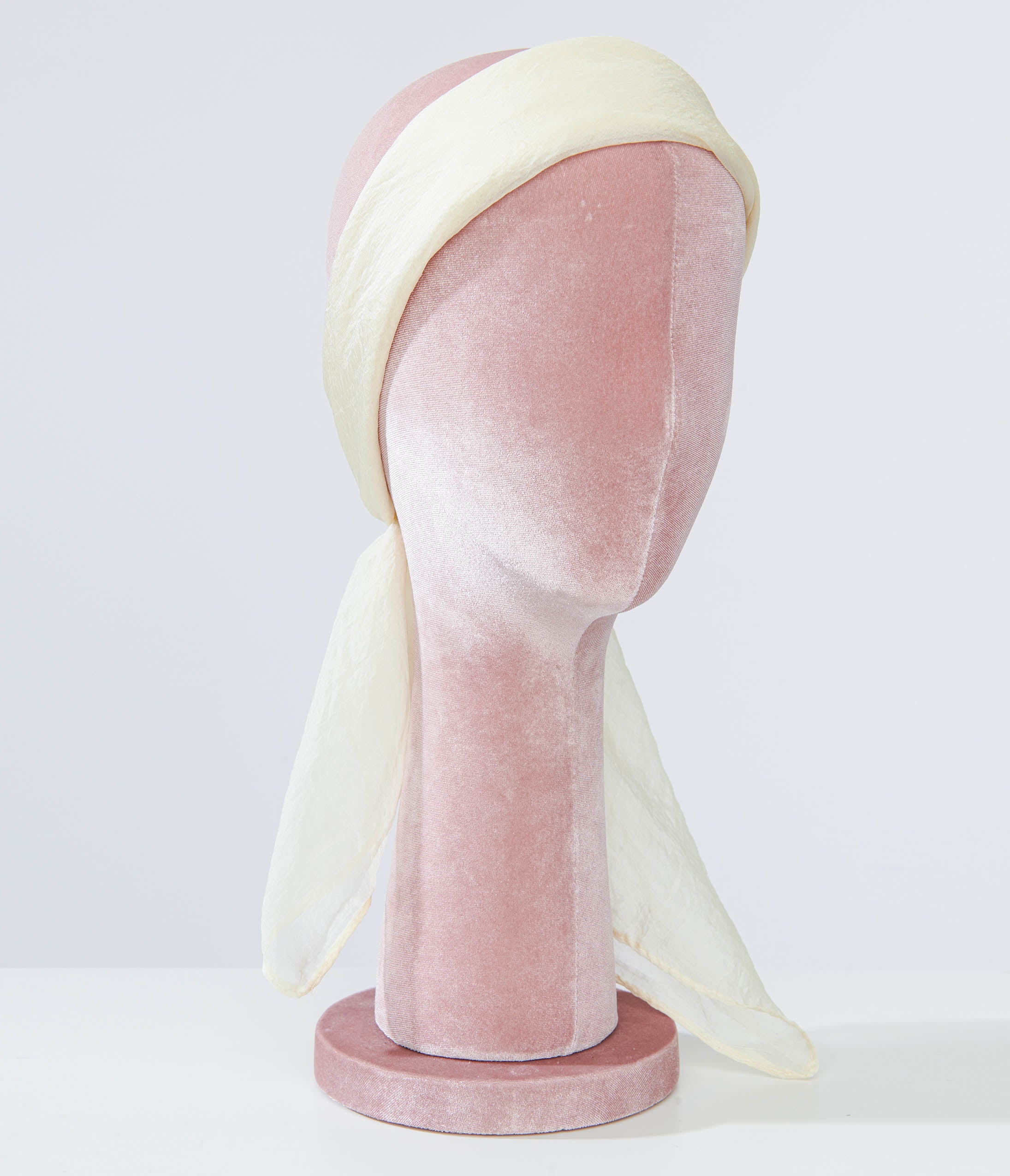 Vintage 1950s Off White Hair Scarf - Retro Silk Head Wrap for Women - Perfect for Vintage Fashion, Pinup Style, and Special Occasions