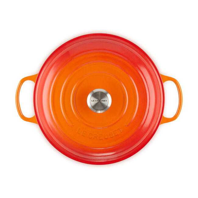 Le Creuset 4.7 Quart Enameled Cast Iron Braiser - Flame Orange | Dutch Oven for Roasting, Braising & Baking | Perfect for Stovetop, Oven & Table Serving