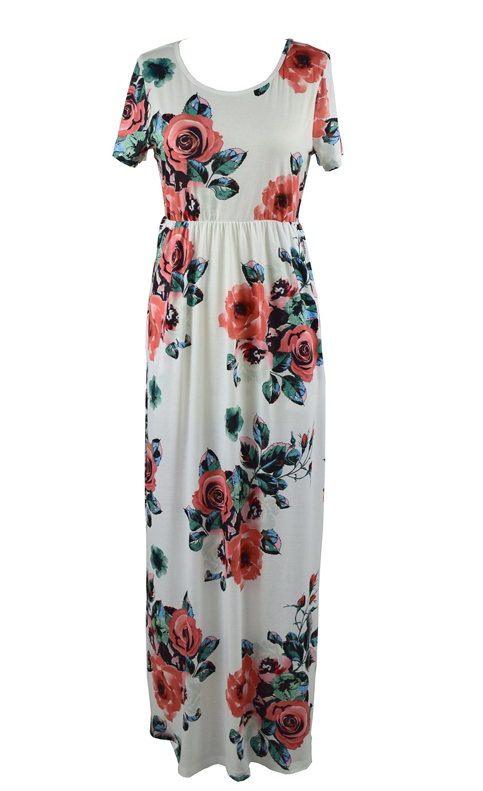 Mommy and Me Maxi Dresses - Bohemian Floral Print Matching Outfits for Mother and Daughter | Perfect for Family Photos, Vacations & Special Occasions