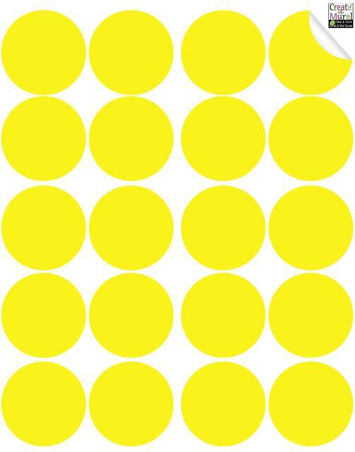 Bright Yellow Wall Dot Decals - Self-Adhesive Removable Dots for Nursery, Kids Room, Classroom & Office Decor - Perfect for DIY Wall Art & Organization