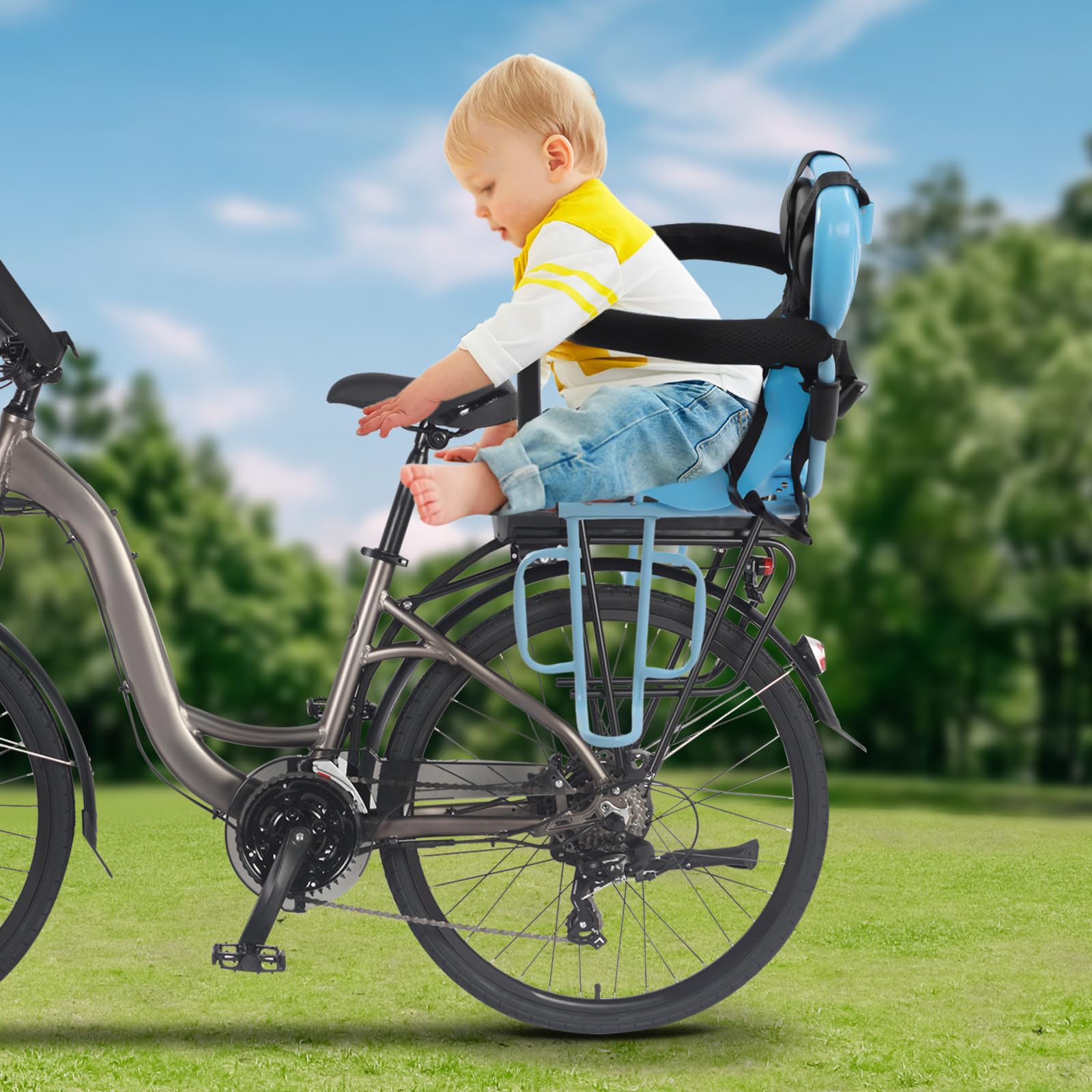 Rear Mount Baby Bike Seat for Kids 6 Months to 6 Years - Safe & Comfortable Toddler Child Seat for Adult Bicycles - Perfect for Family Rides, Commuting & Outdoor Adventures
