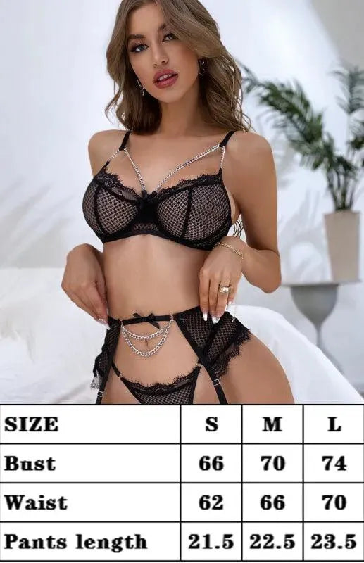 Breathable Mesh Women's Lingerie Set - Sexy Comfortable Underwear for Sleepwear & Intimate Moments