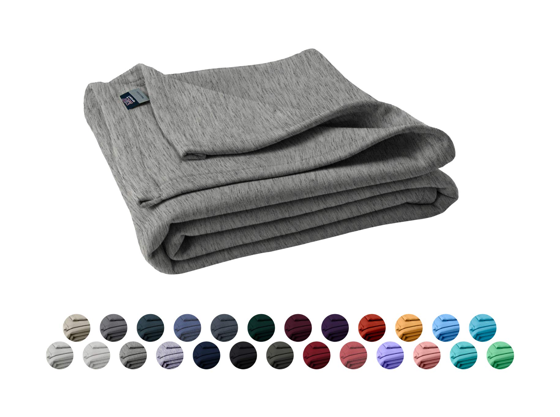 MV Sport Sweatshirt Blanket - Cozy Lightweight Fleece Throw Blanket for Women & Men - Soft Knit Blanket (Salt & Pepper) - Perfect for Couch, Bed, Travel & Outdoor Camping