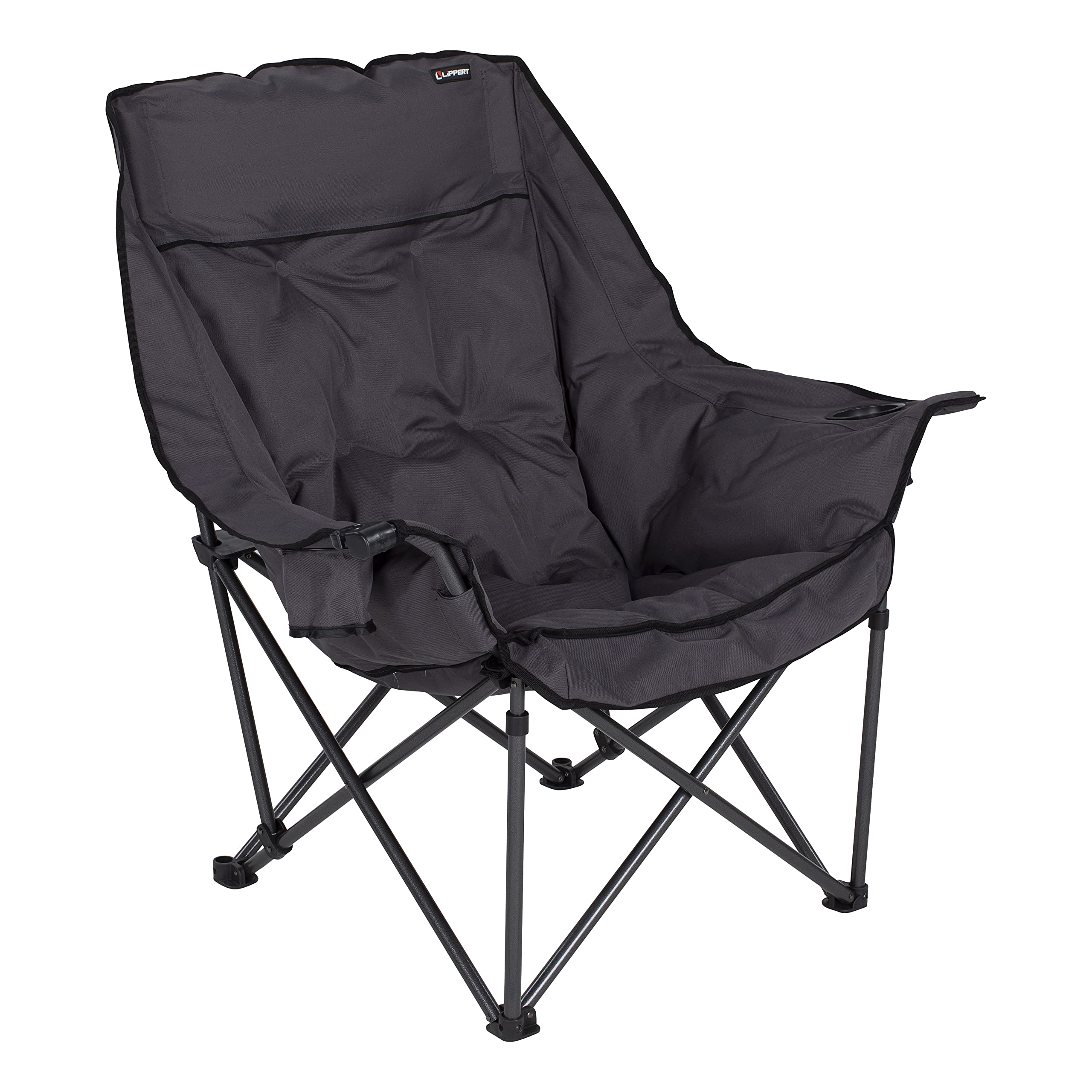 Big Bear Heavy Duty Padded Camping Chair with Carry Bag - Portable Folding Outdoor Chair for Backyard, Beach, Fishing, Hiking, and Picnics