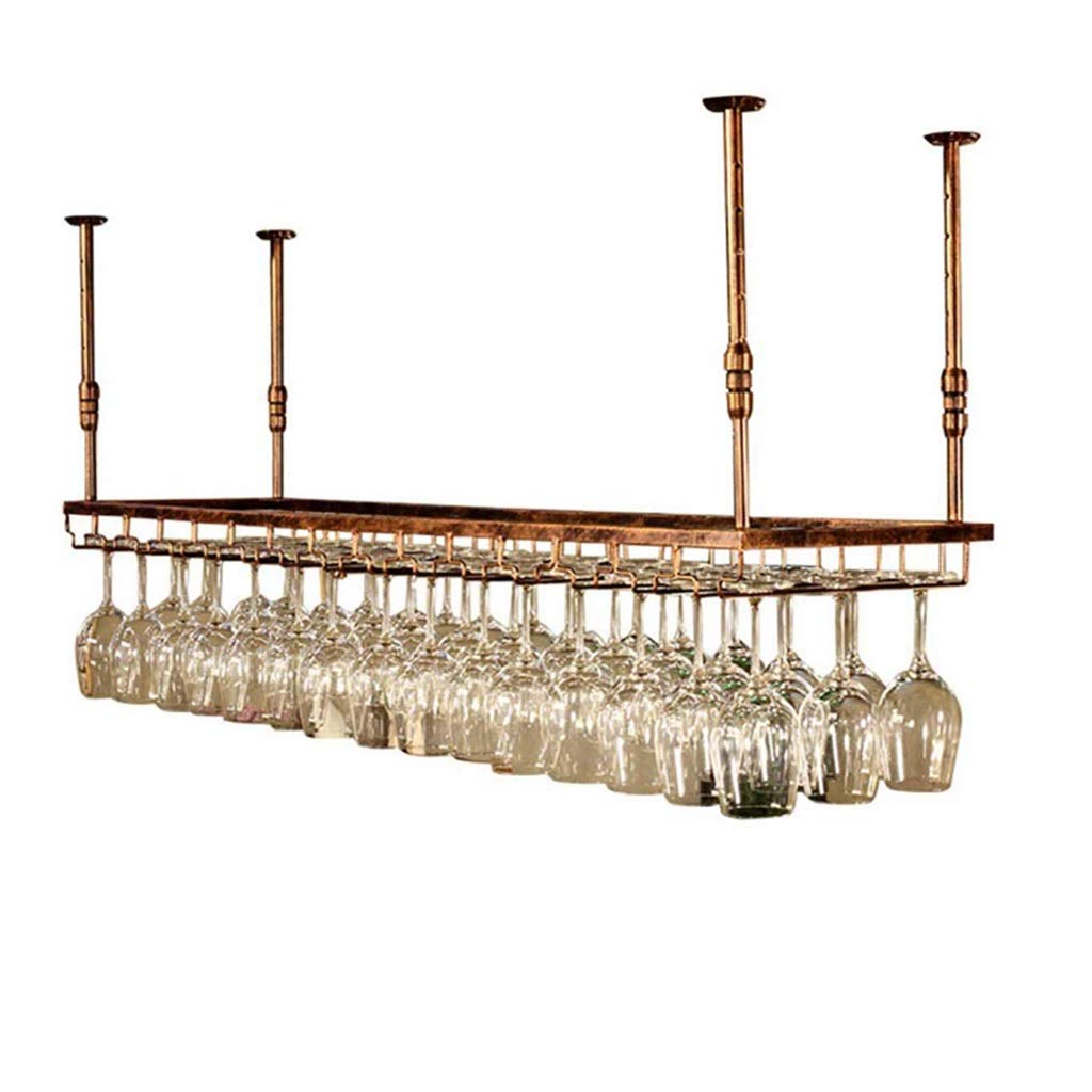 Premium Wine Glass Rack - Wall Mounted & Ceiling Hanging Glassware Holder for Champagne, Red Wine, and Cocktail Glasses (35.4