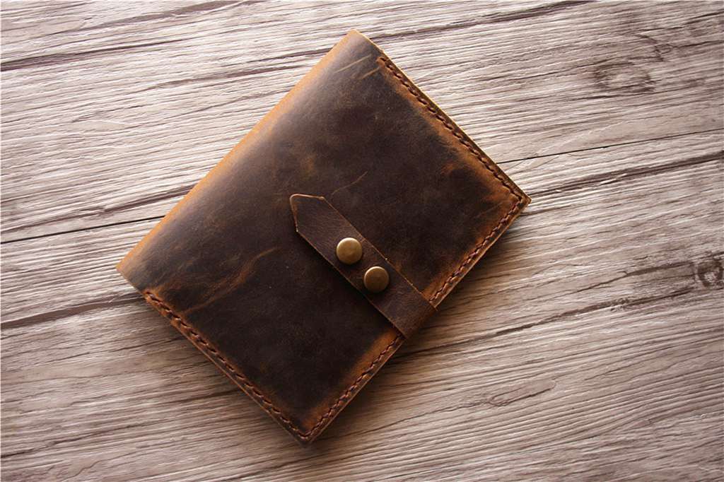 Premium Custom Brown Leather Passport Holder - RFID Blocking Travel Wallet with Notebook Slot | Perfect for Business Trips & Vacation Accessories