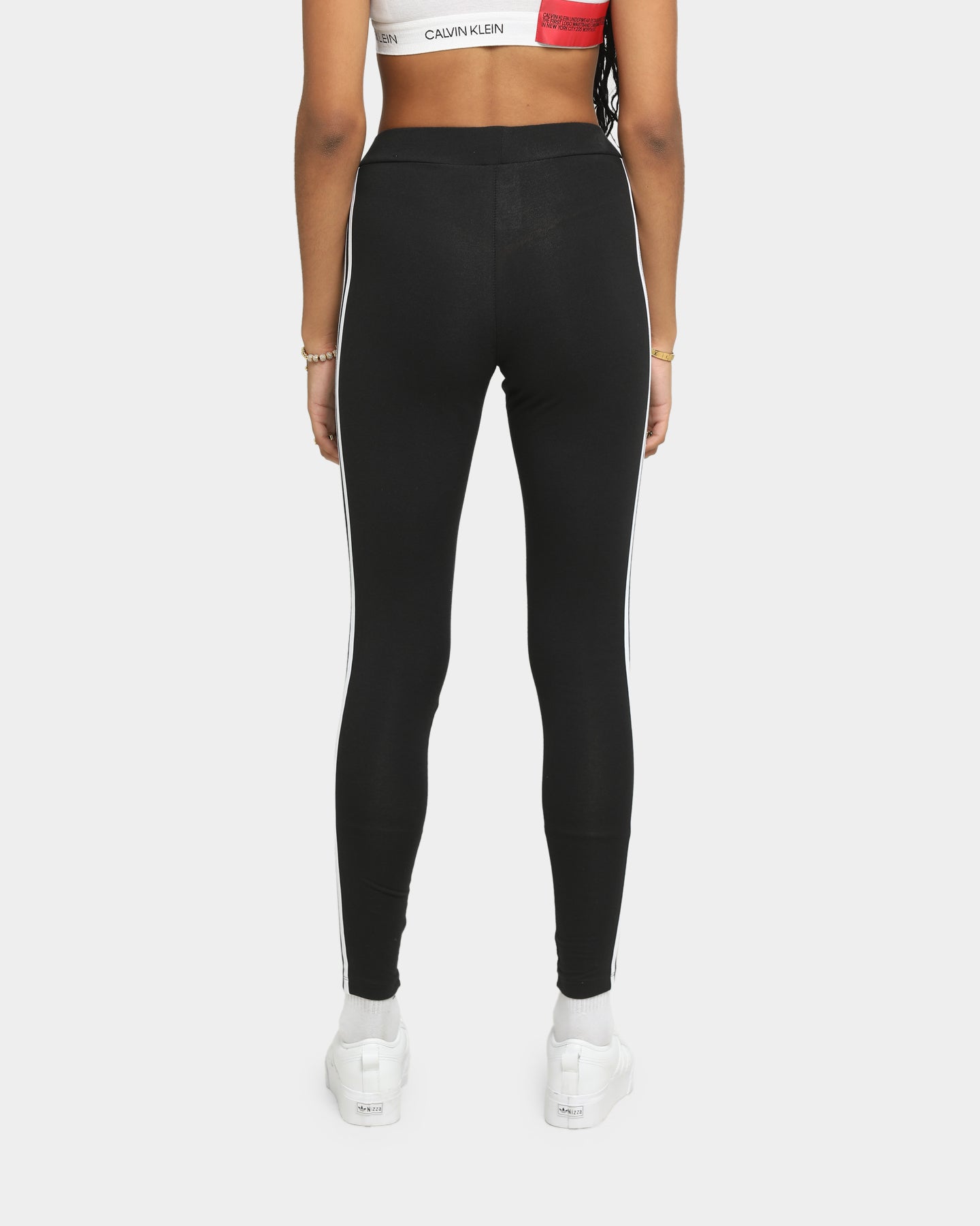Adidas 3 Stripe Tight Black - Women's Yoga Pants for Running, Workout & Gym - High Waisted Leggings with Moisture Wicking Fabric