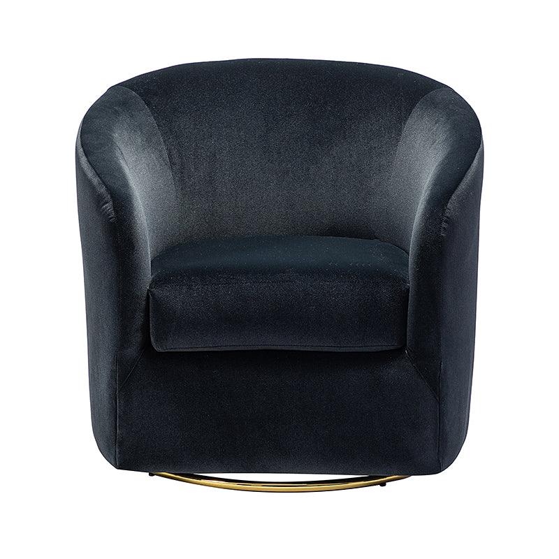 Emanuela Velvet Swivel Barrel Armchair - Modern Accent Chair for Living Room, Bedroom & Office - 360° Rotating Comfortable Lounge Chair with Soft Upholstery - Perfect for Reading, Relaxing & Home Decor