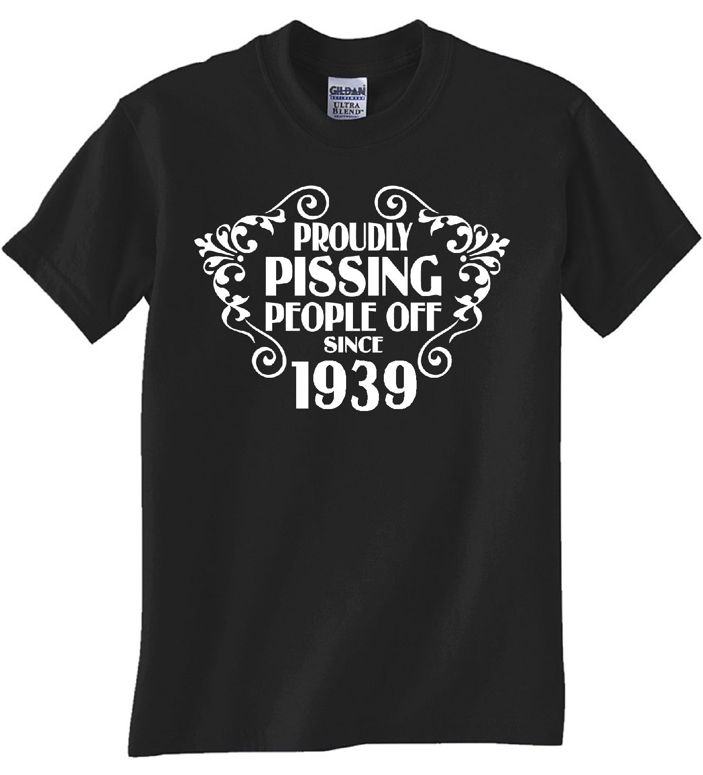 1939 Pissing People Off Black T-Shirt - Vintage Attitude Graphic Tee for Men & Women | Casual Wear, Street Style, Gifts