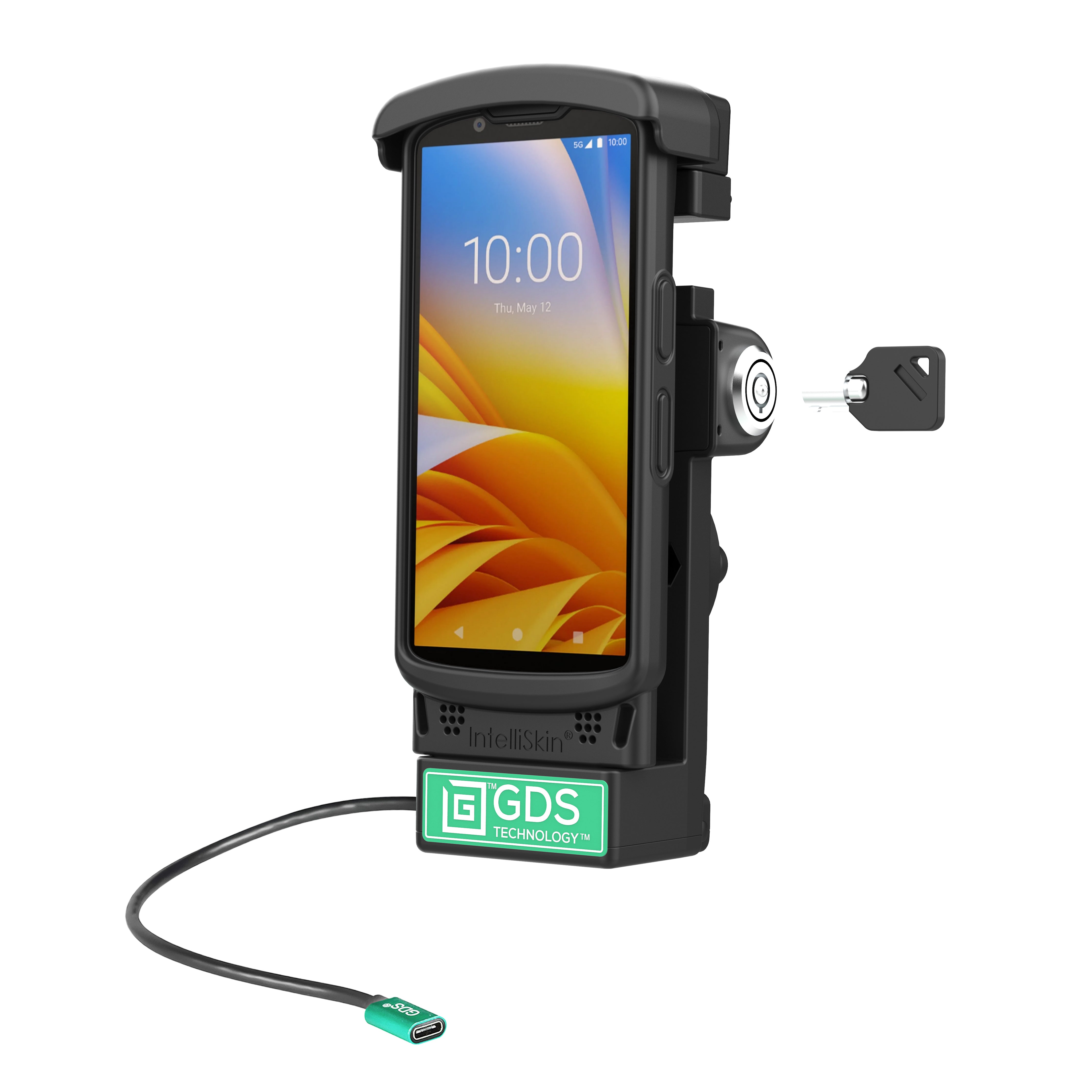 GDS® Locking Powered Dock for Zebra TC2x & TC5x Mobile Computers - Secure Charging Station (RAM GDS DOCKL V12 ZE2434CPU) - Ideal for Warehouse, Retail & Logistics Use