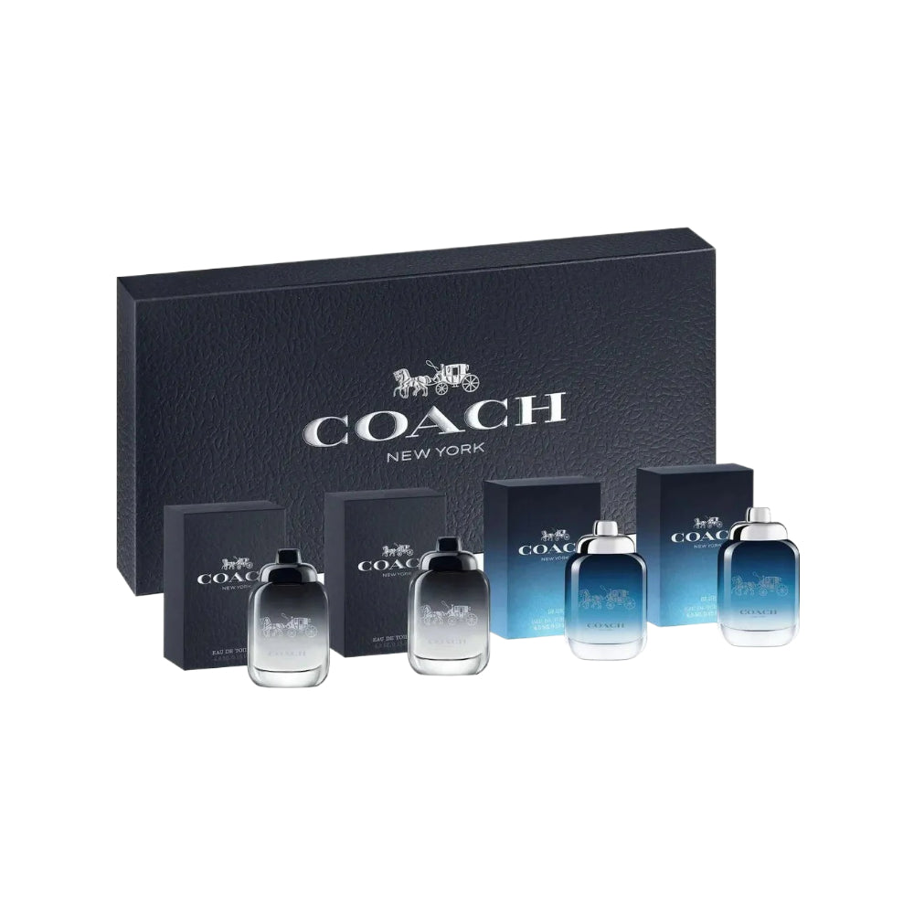 Coach Men Mini Set - 4 Piece Eau De Parfum Gift Set (4x5ml) | Premium Fragrance Collection for Men | Perfect for Travel, Gifts & Everyday Use
