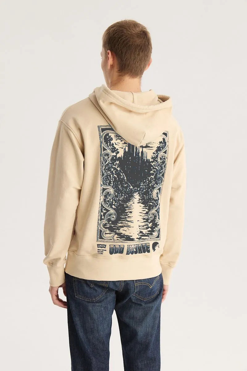 Levi's Authentic Bleached Sand Hoodie for Men - Soft Cotton Pullover Sweatshirt for Casual Wear & Street Style