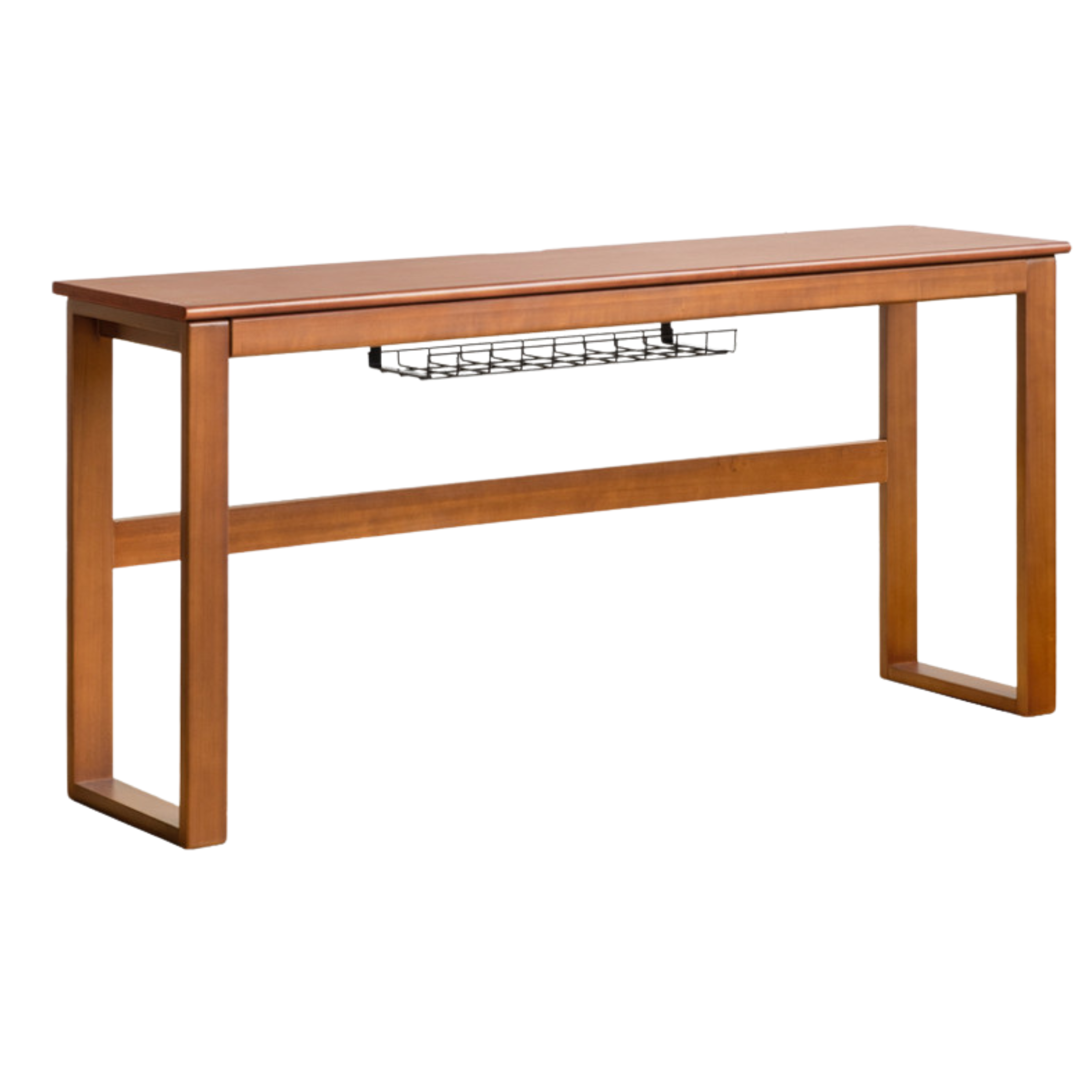 Solid Oak and Poplar Wood Long Narrow Desk - Modern Minimalist Home Office Writing Table for Small Spaces | Perfect for Study, Work, and Laptop Use
