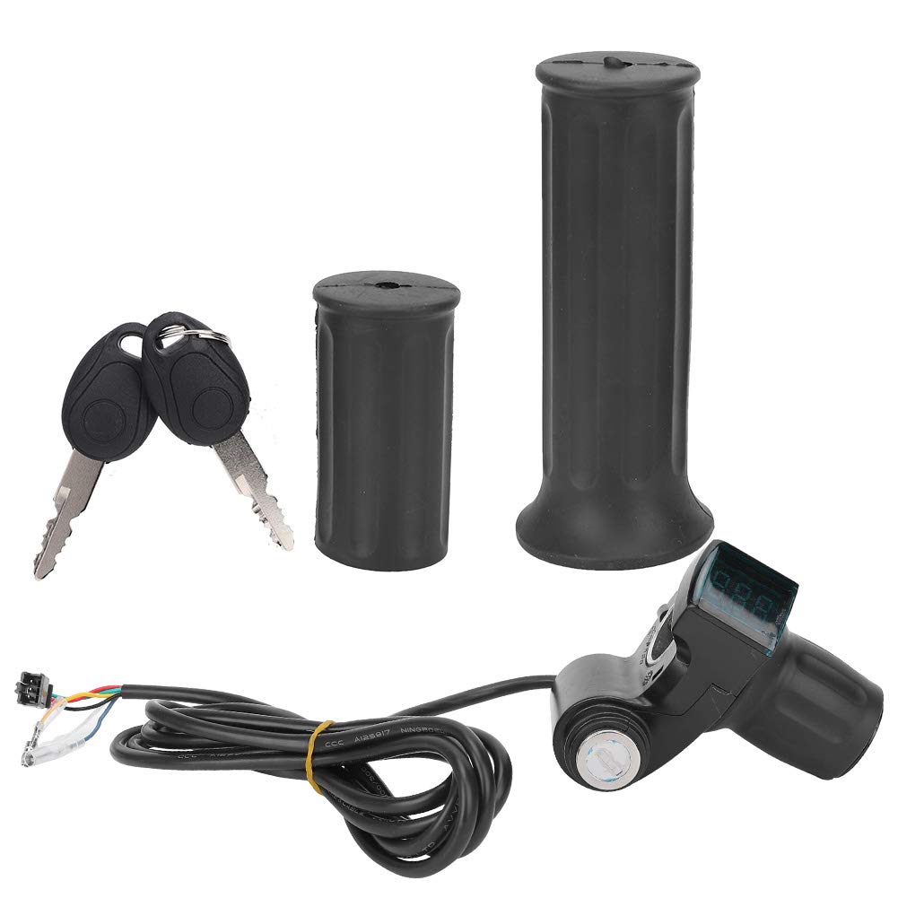 1 Pair Electric Scooter Thumb Throttle with LCD Display - Digital Battery Voltage Power Switch for E-Bike, E-Scooter & Electric Vehicle Modification - Perfect for Commuting, Off-Road Adventures & DIY Upgrades