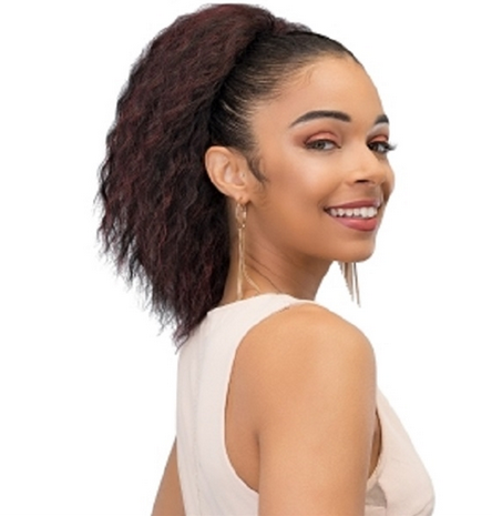 Janet Collection Short Kinky Straight Synthetic Drawstring Ponytail Hair Extension - Perfect for Everyday Wear, Parties & Cosplay