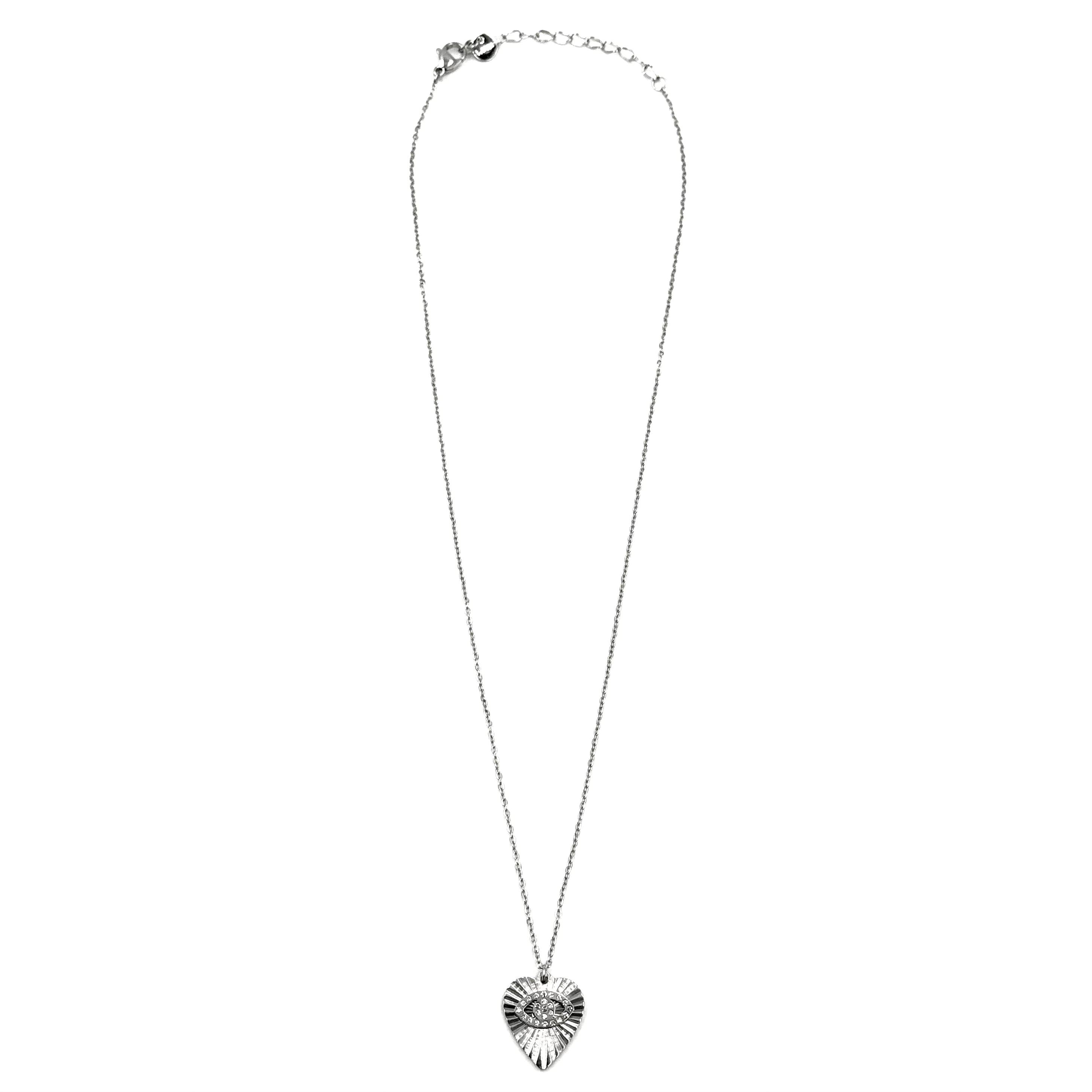 Ashley Gold Stainless Steel Etched Heart Necklace for Women - Elegant Valentine's Day Gift, Anniversary Present & Everyday Jewelry