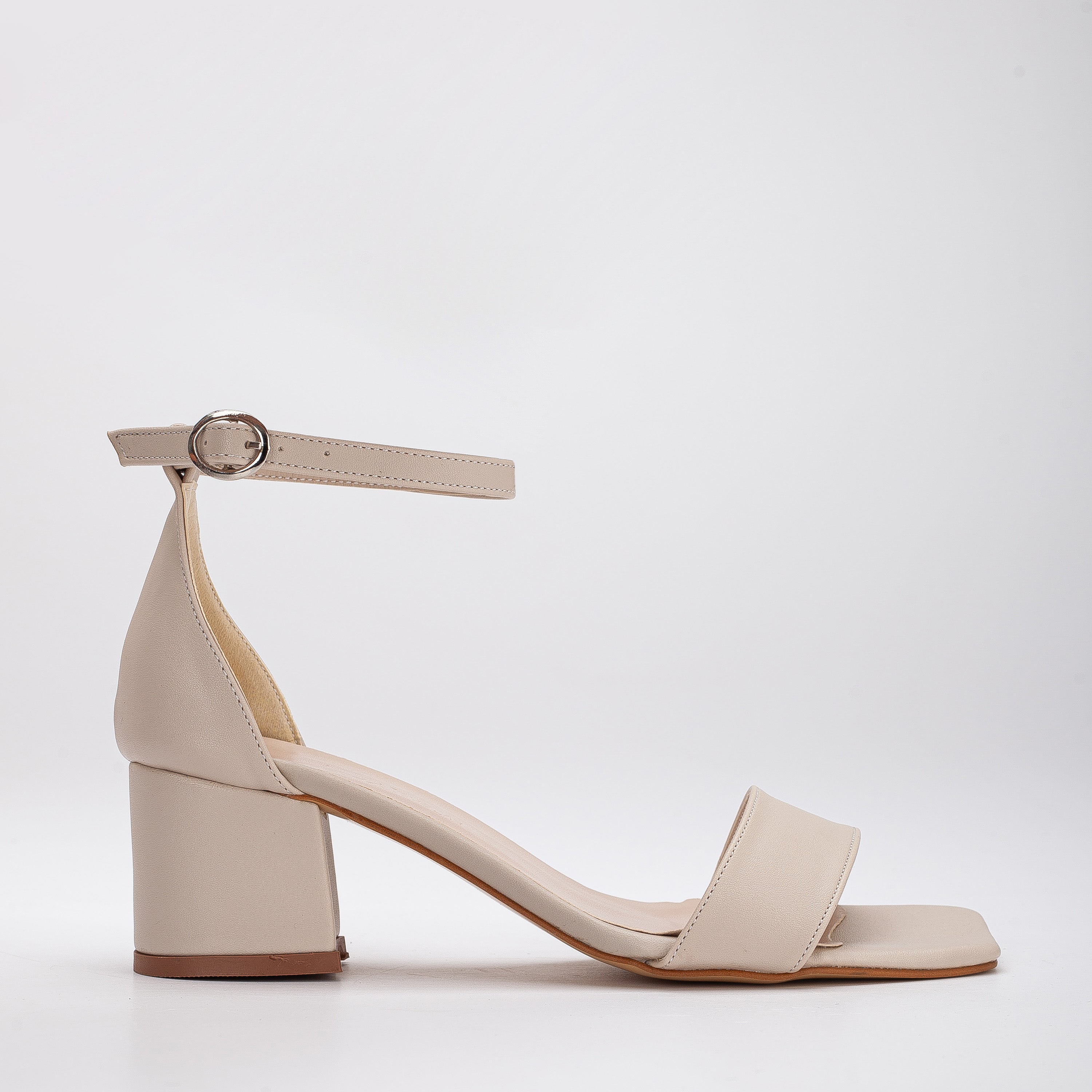 Iva Beige Low Heels - Comfortable Women's Casual Shoes for Work, Office & Everyday Wear | Slip-On Low Block Heel Pumps