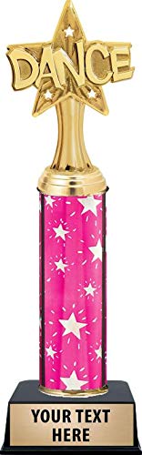 Personalized Pink Dance Star Burst Trophy with Engraving - Crown Awards for Dance Competitions, Recitals & Ballet Performances - Prime Eligible