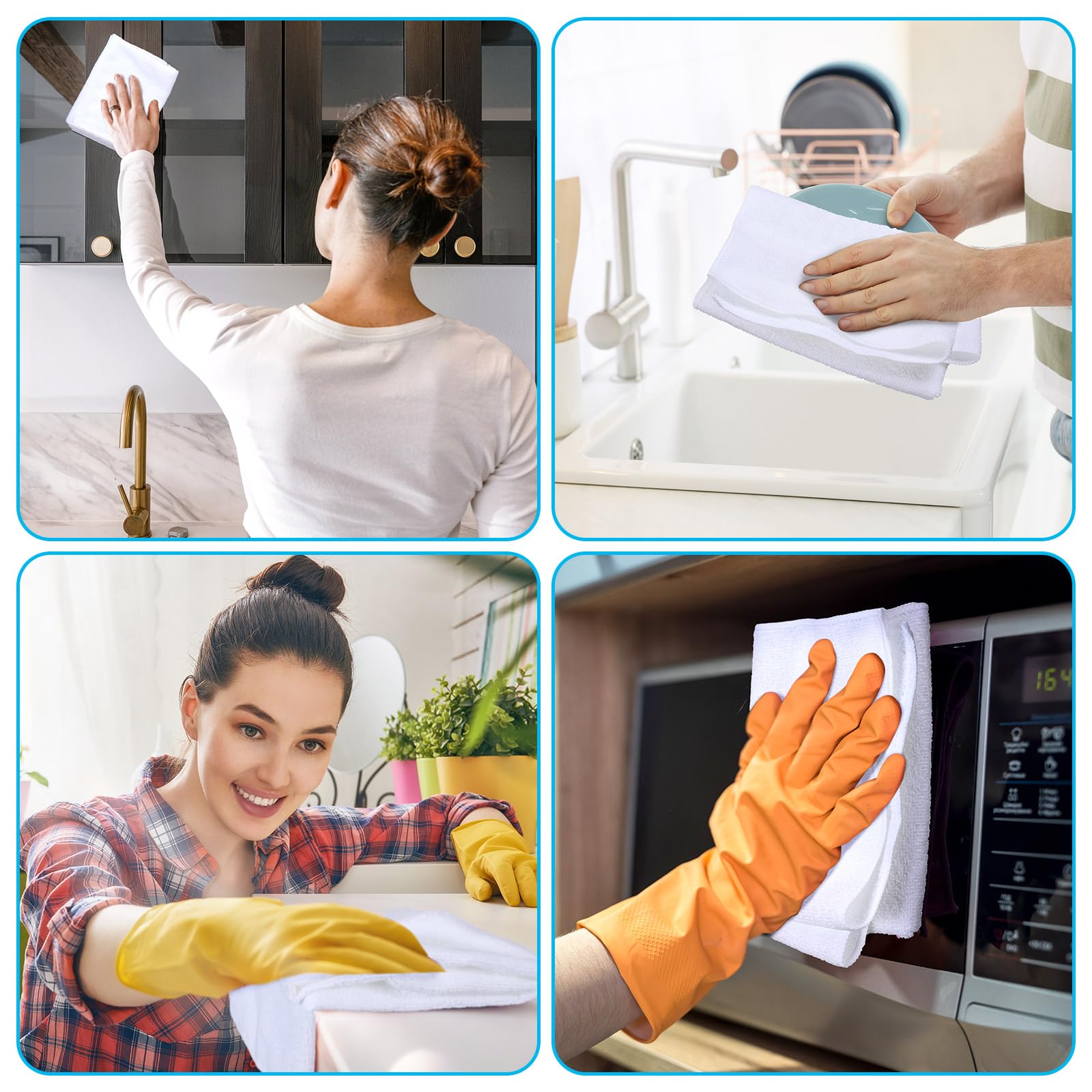 Premium Sublimation Dish Towels - Super Absorbent Multi-Purpose Kitchen & Bathroom Towels (16x24 Inches, 6-Pack) for Cooking, Cleaning & DIY Projects - Ideal for Home, Restaurant & Gifts