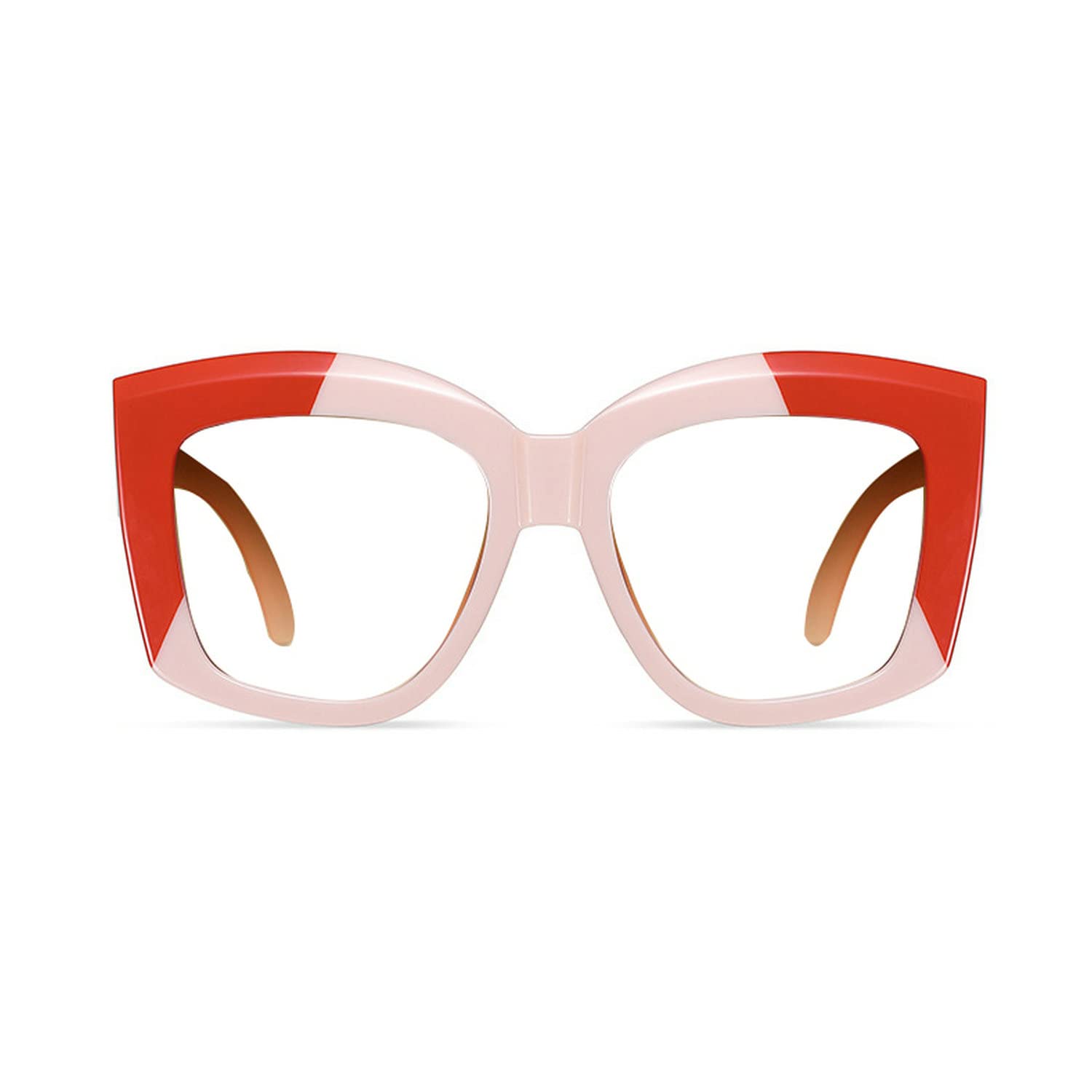 Melrose Fashion Blue Light Blocking Glasses for Women - Oversized Presbyopia Reading Glasses with Spliced Frame Design | Perfect for Computer Work, Reading & Screen Time Protection